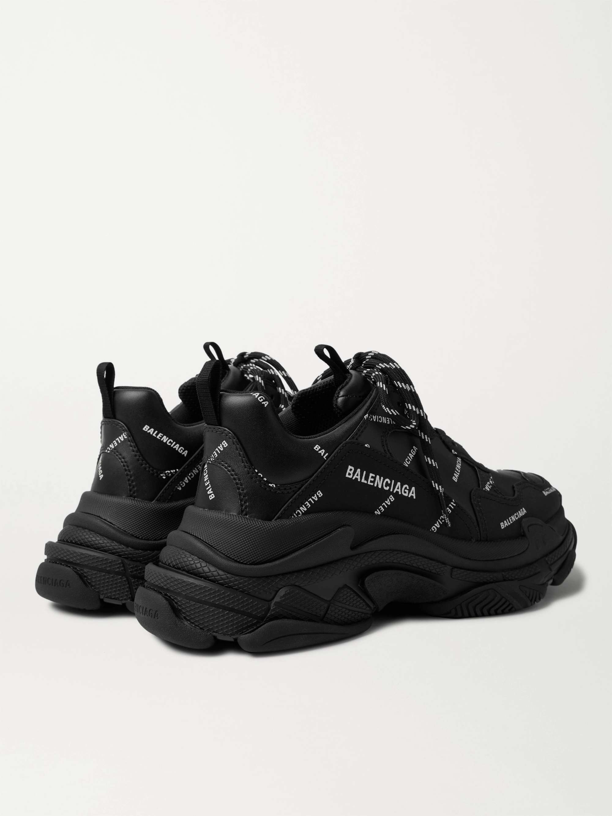 BALENCIAGA Triple S Logo-Print Faux Leather Sneakers