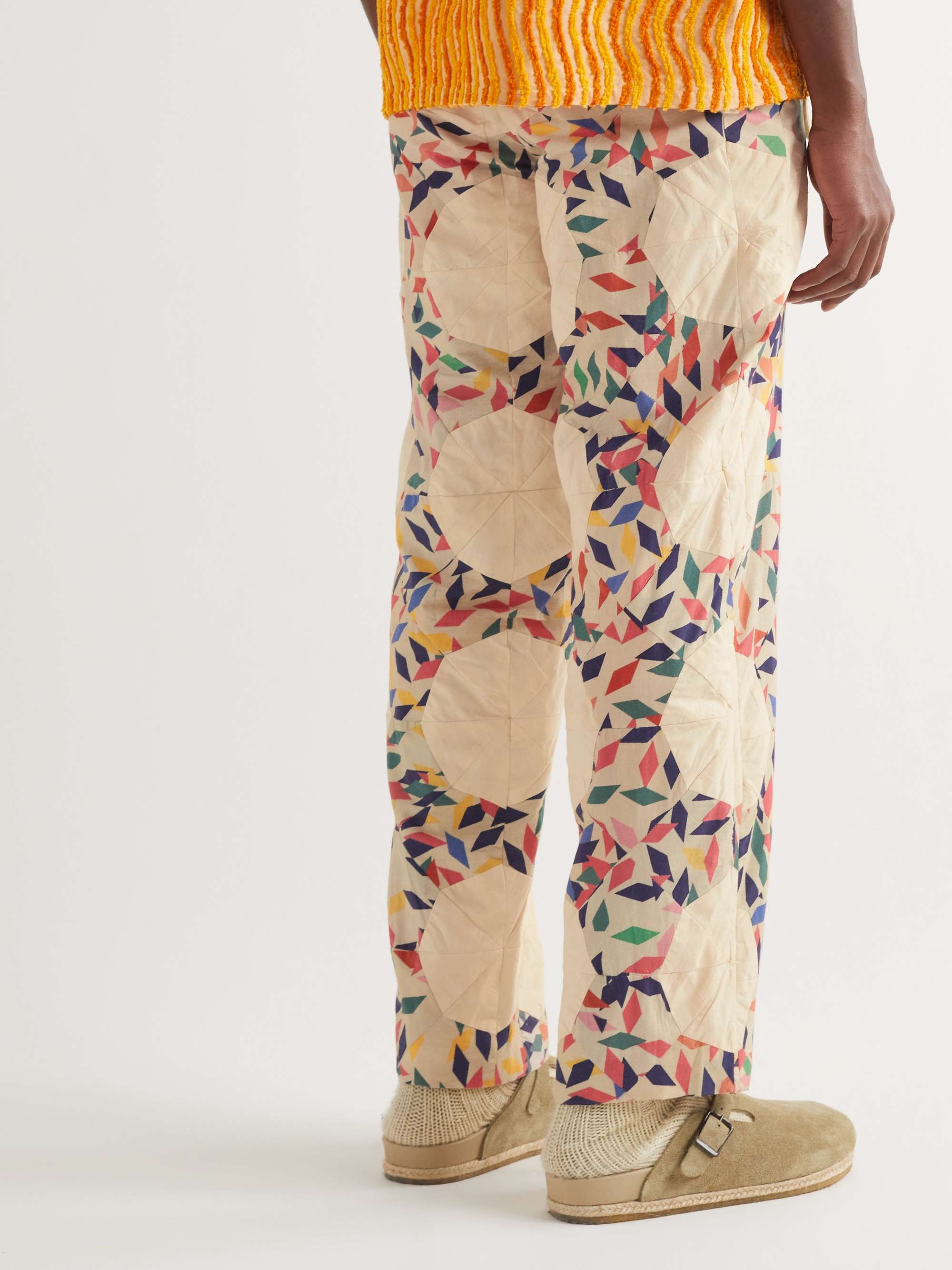 BODE Straight-Leg Patchwork Printed Cotton Trousers