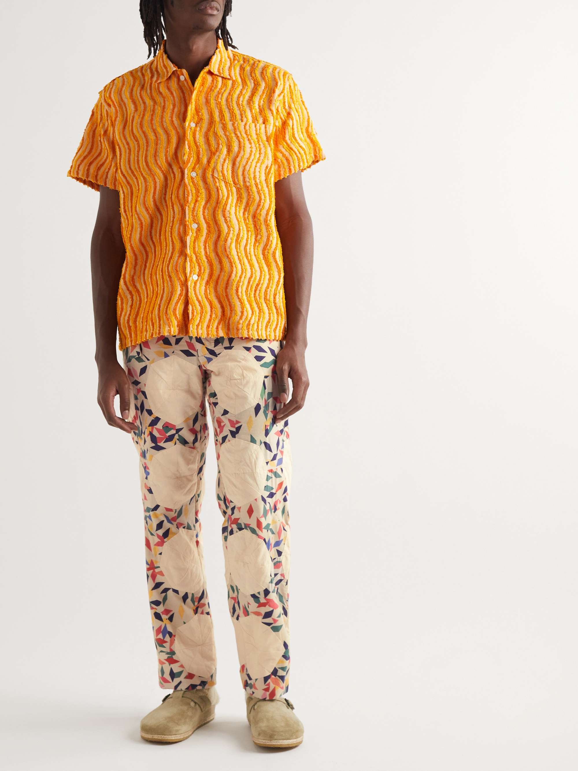 BODE Straight-Leg Patchwork Printed Cotton Trousers