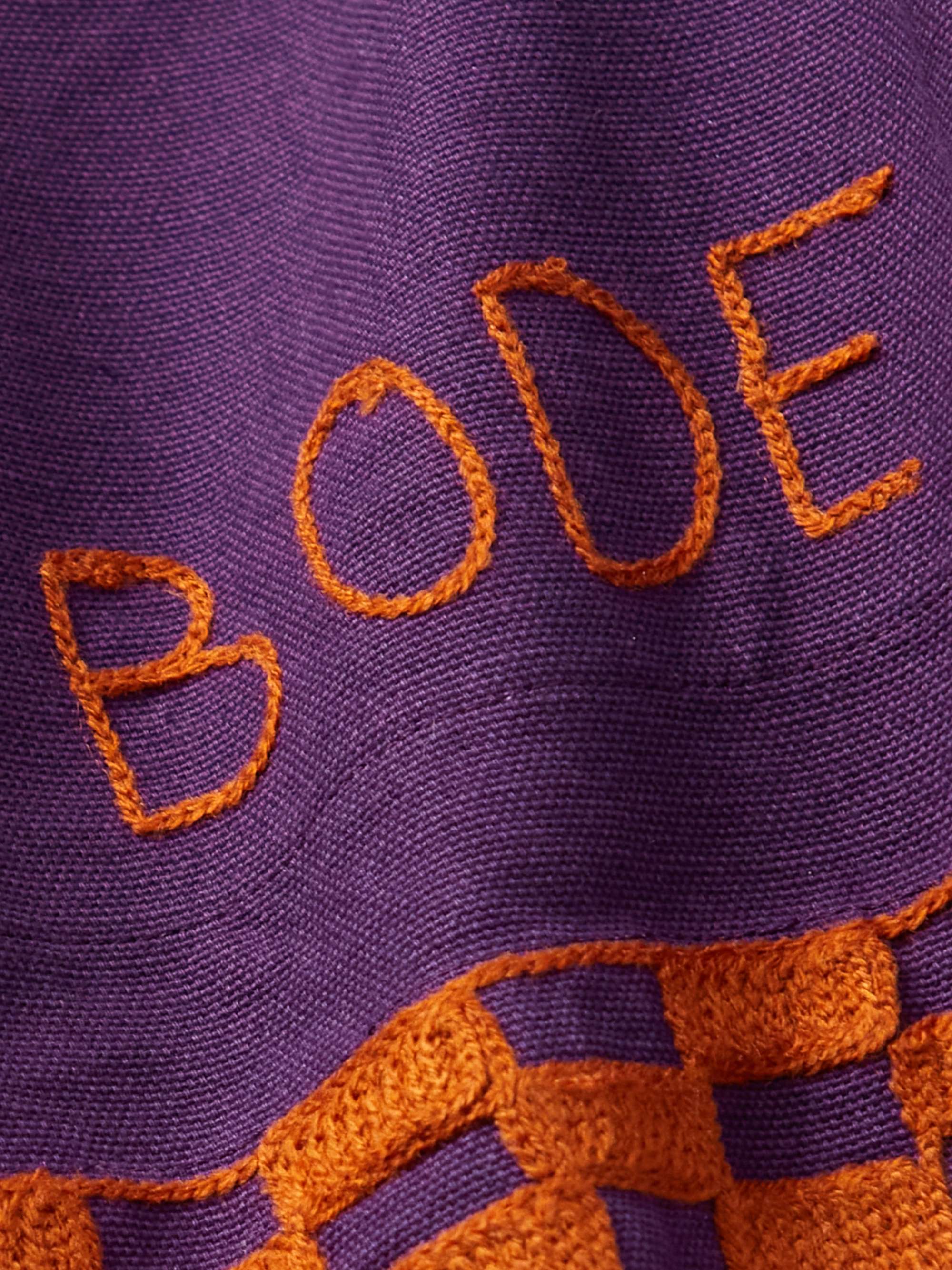 BODE Straight-Leg Embroidered Cotton Shorts