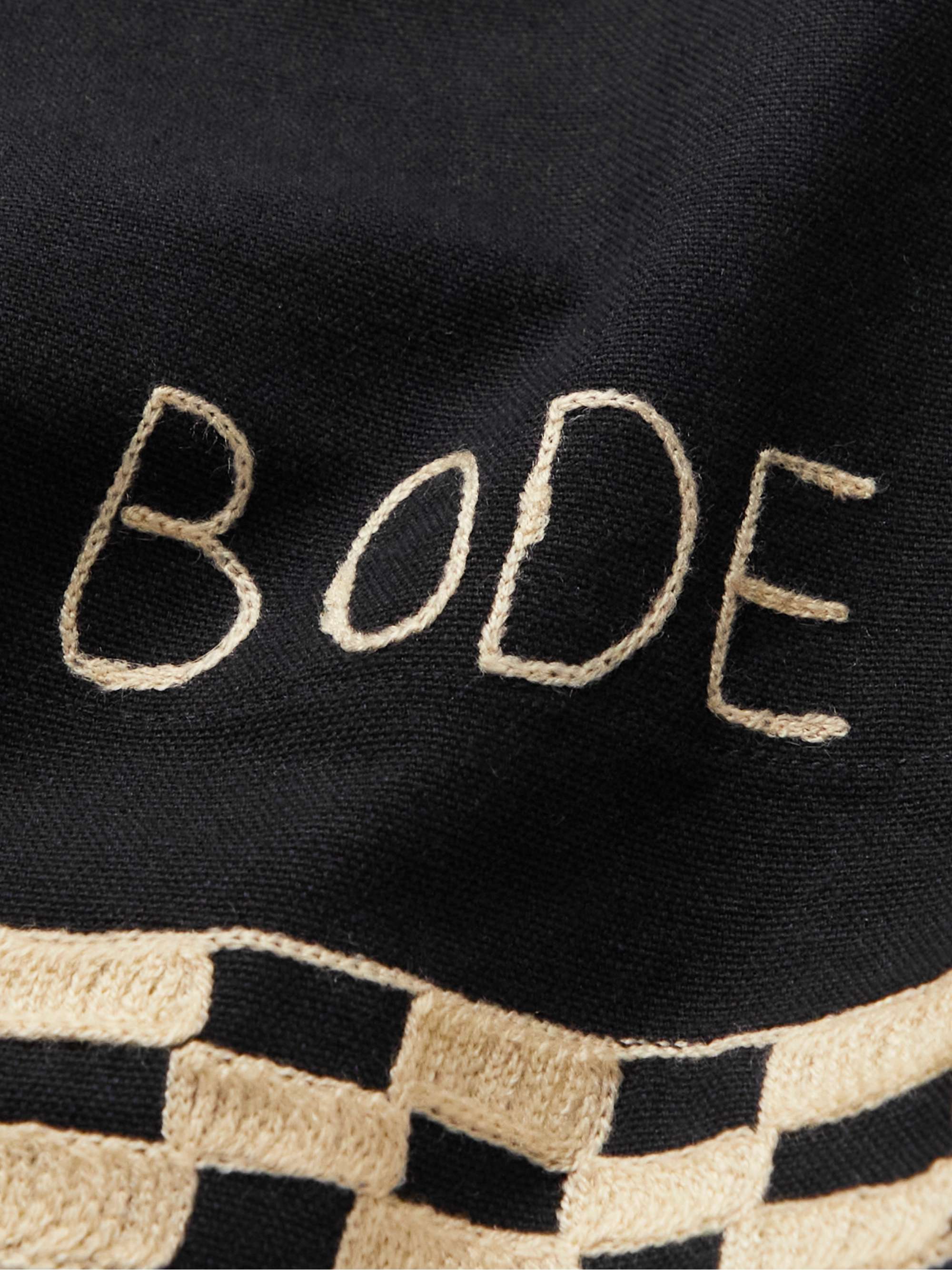 BODE Straight-Leg Embroidered Cotton Shorts