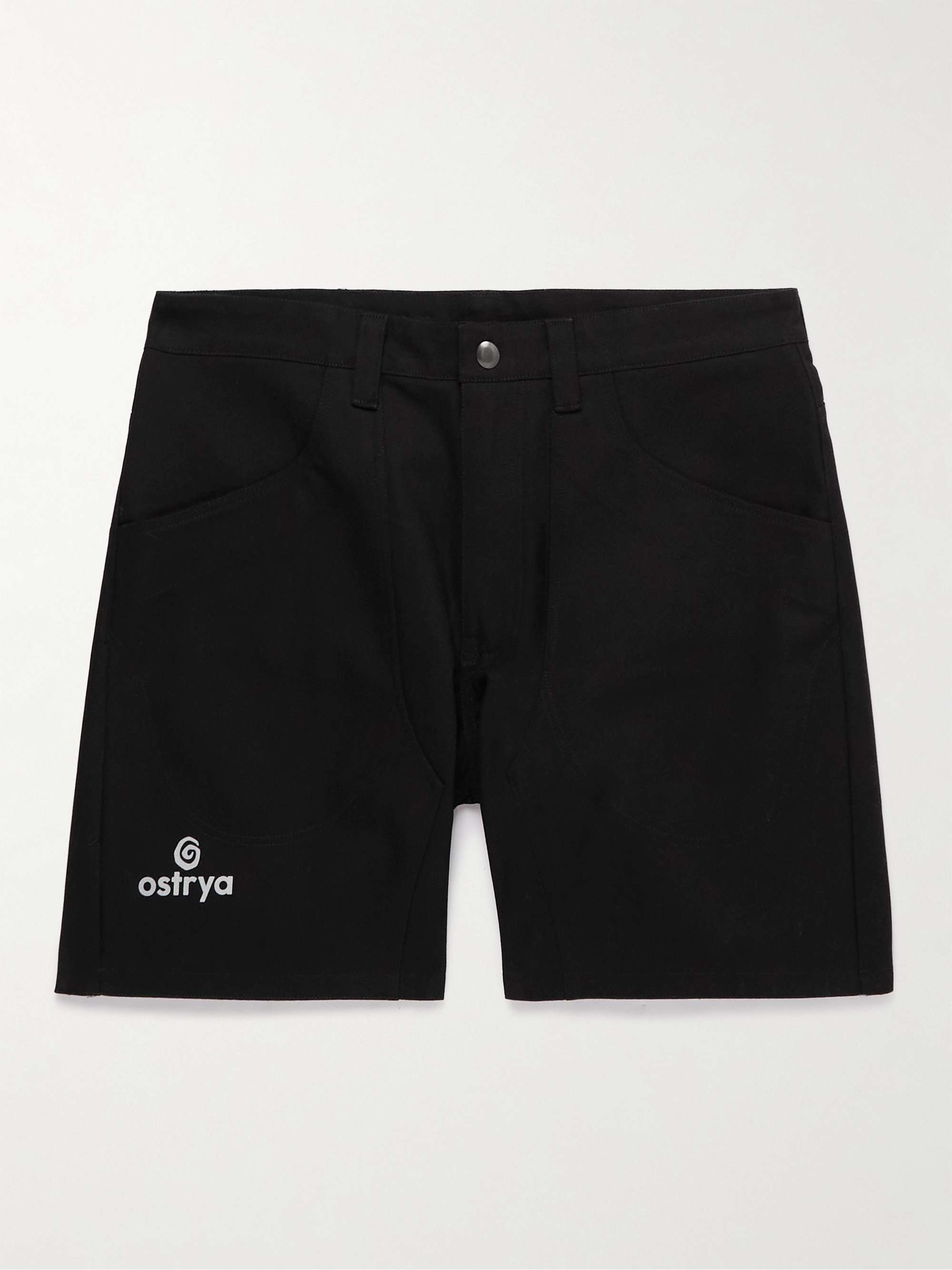 OSTRYA Hardy Logo-Print Straight-Leg Cotton Bermuda Shorts
