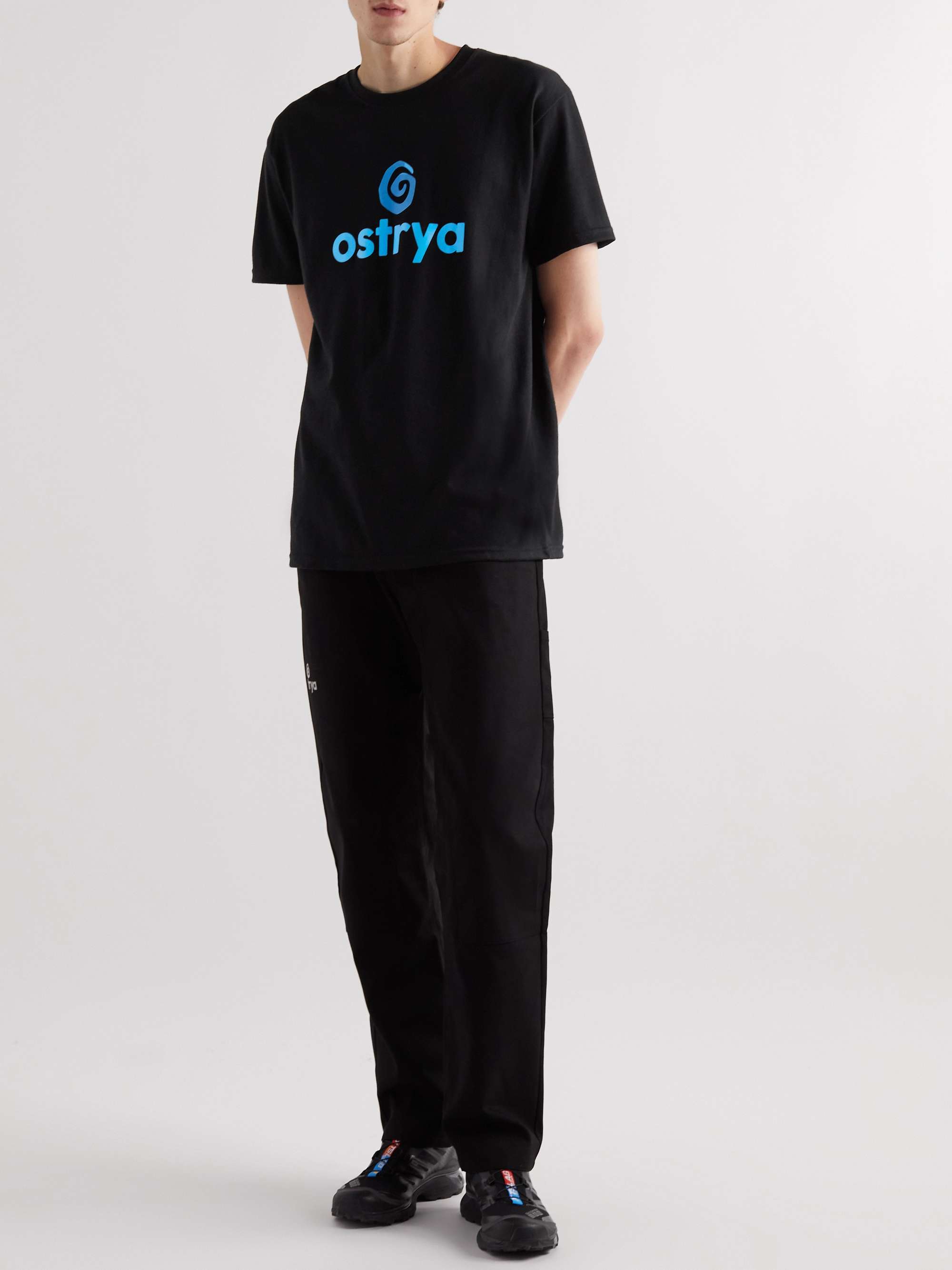 OSTRYA Emblem Logo-Print Cotton-Blend Jersey T-Shirt