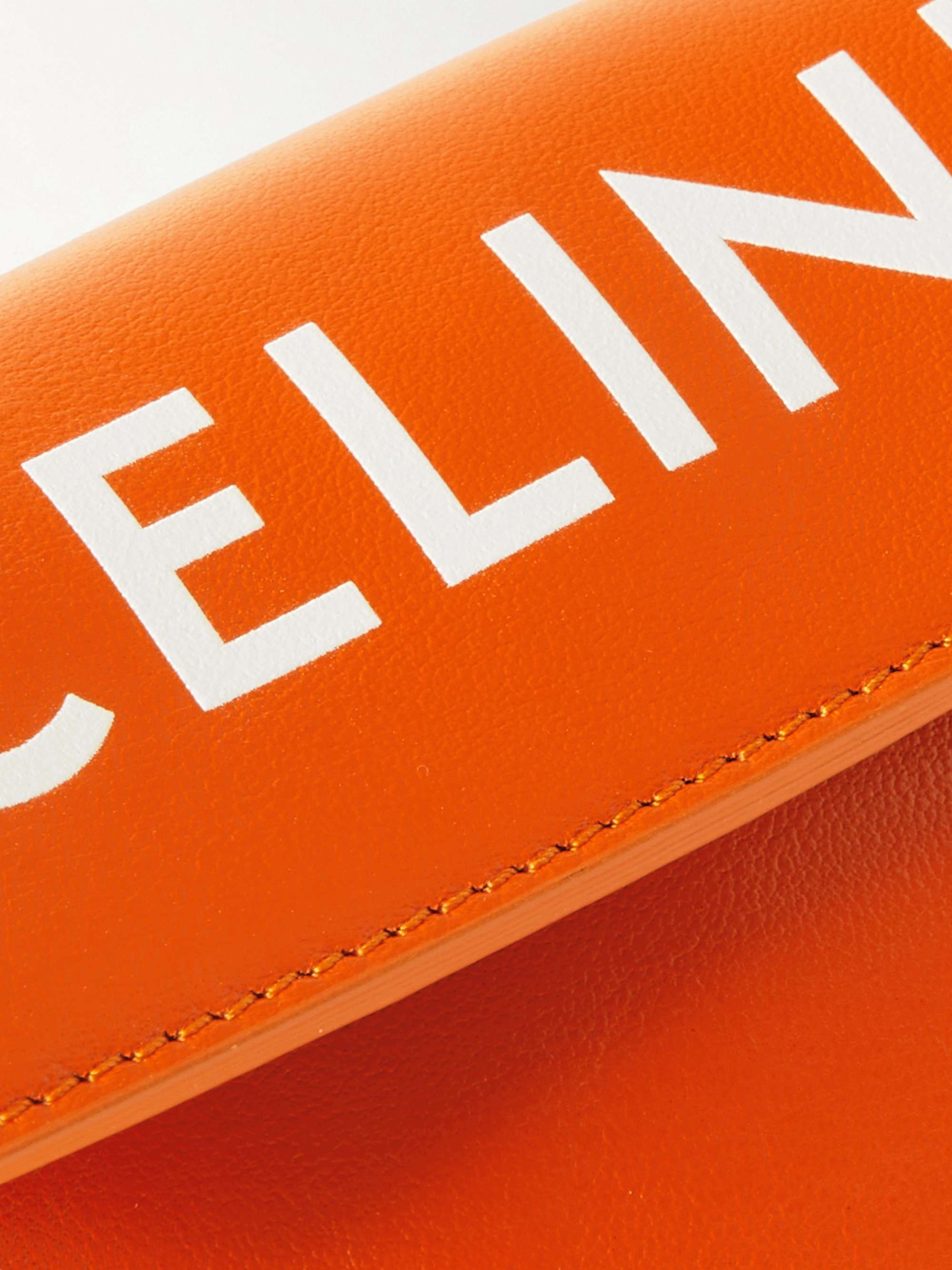 CELINE HOMME Mini Triangle Logo-Print Leather Pouch