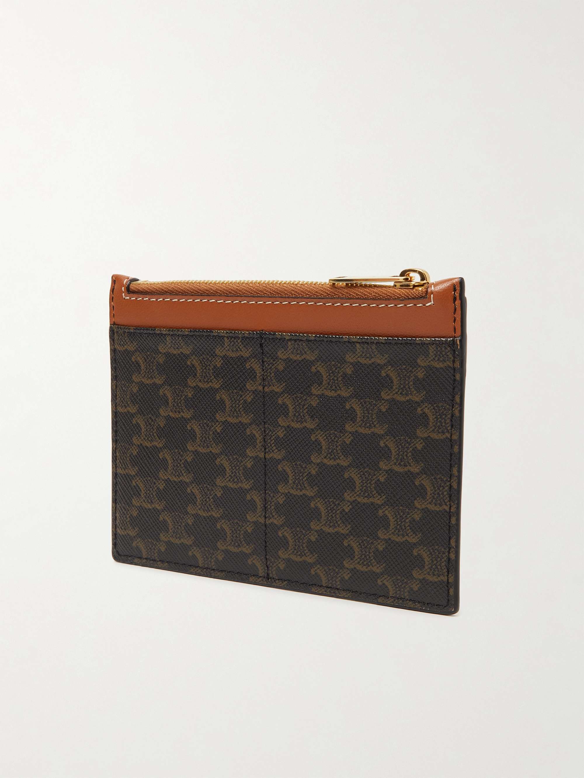 CELINE HOMME Leather-Trimmed Coated-Canvas Zipped Wallet