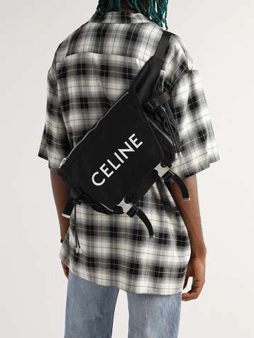 small messenger trekking in nylon with celine print