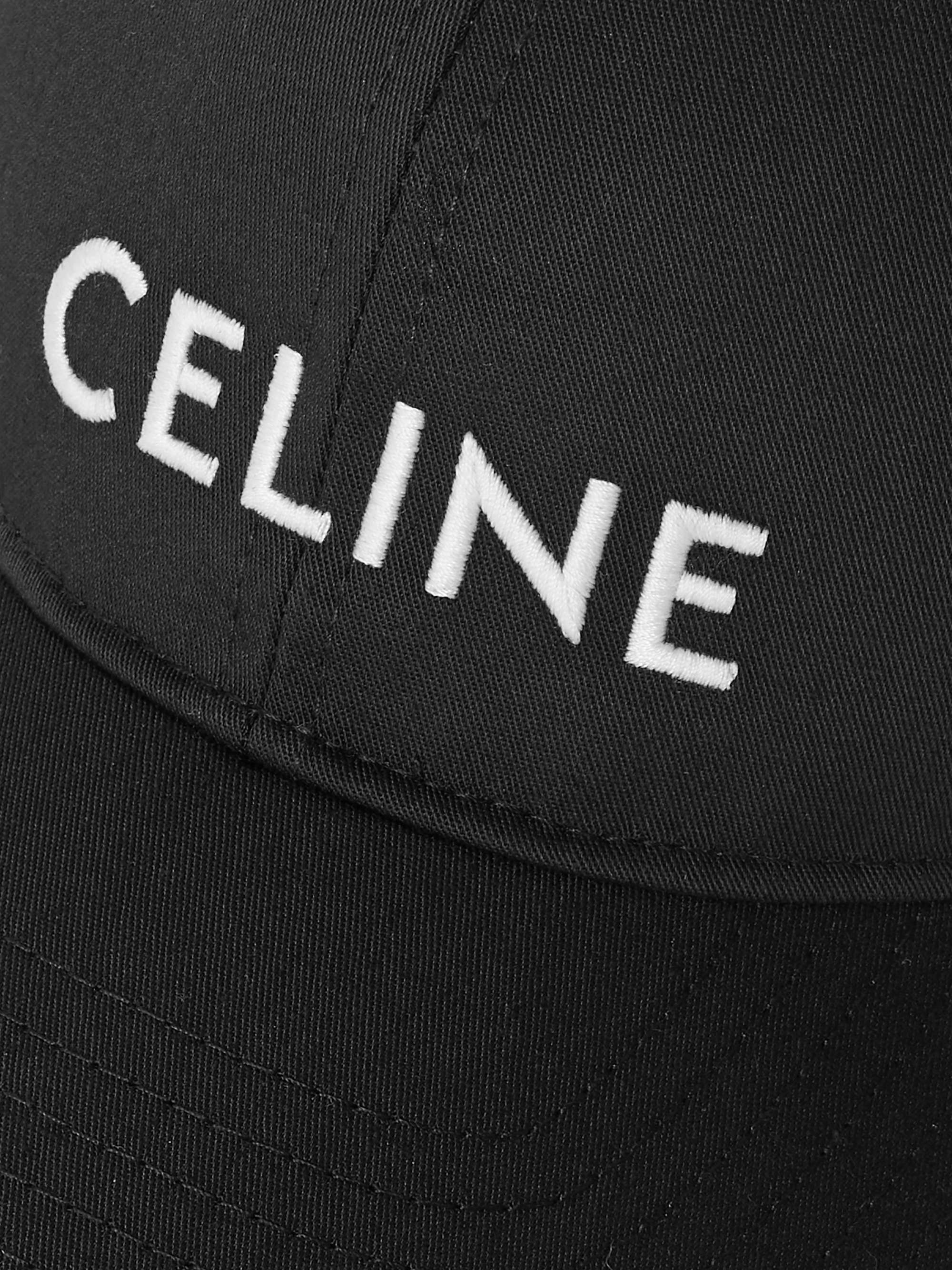 CELINE HOMME Logo-Embroidered Drill Baseball Cap