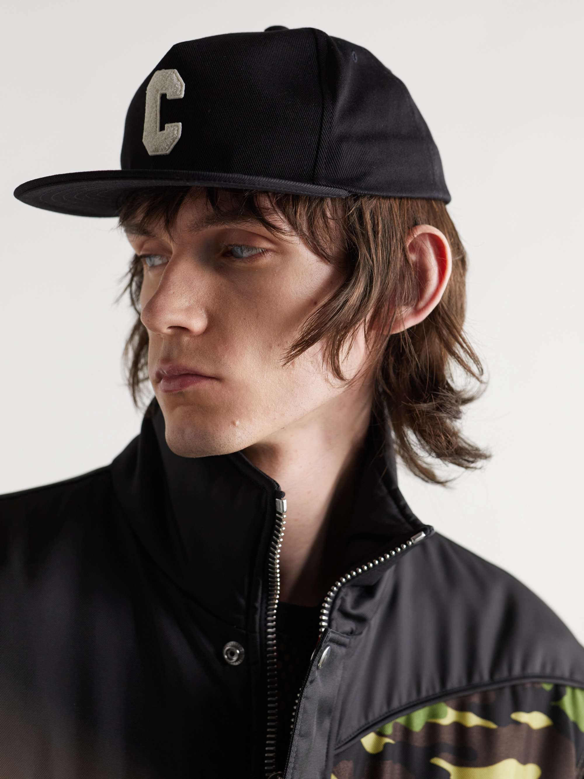 CELINE HOMME Logo-Appliquéd Cotton-Blend Drill Baseball Cap