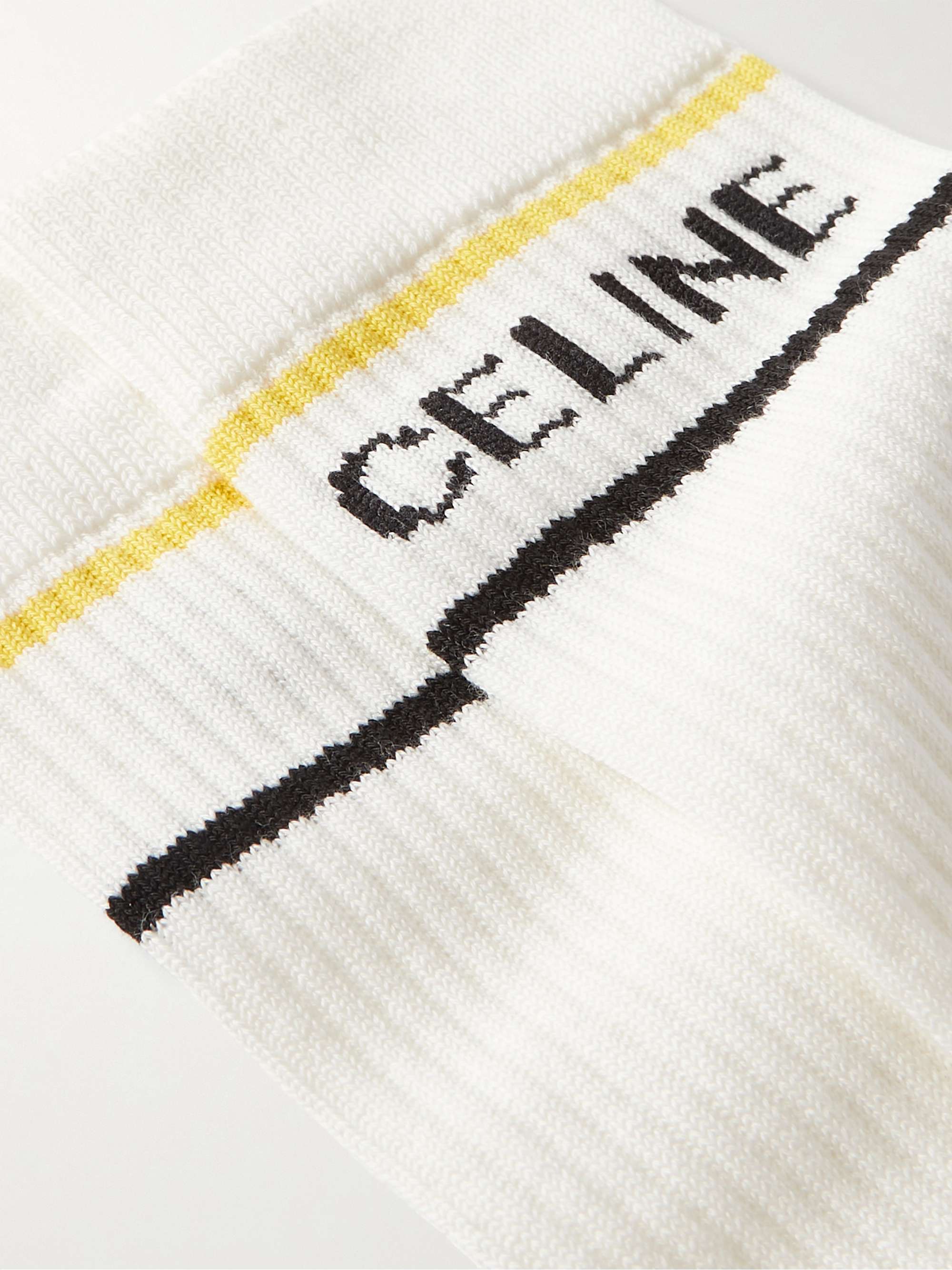 CELINE HOMME Striped Cotton-Blend Socks