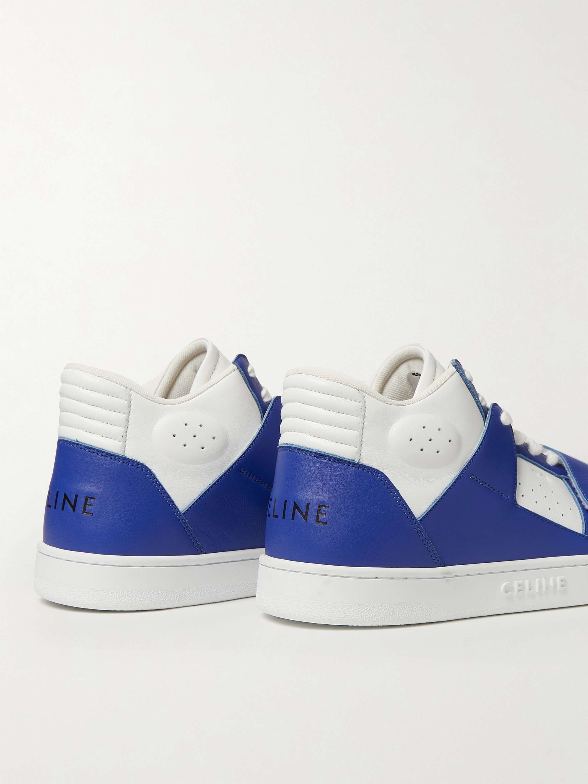 CELINE HOMME CT-02 Colour-Block Leather High-Top Sneakers