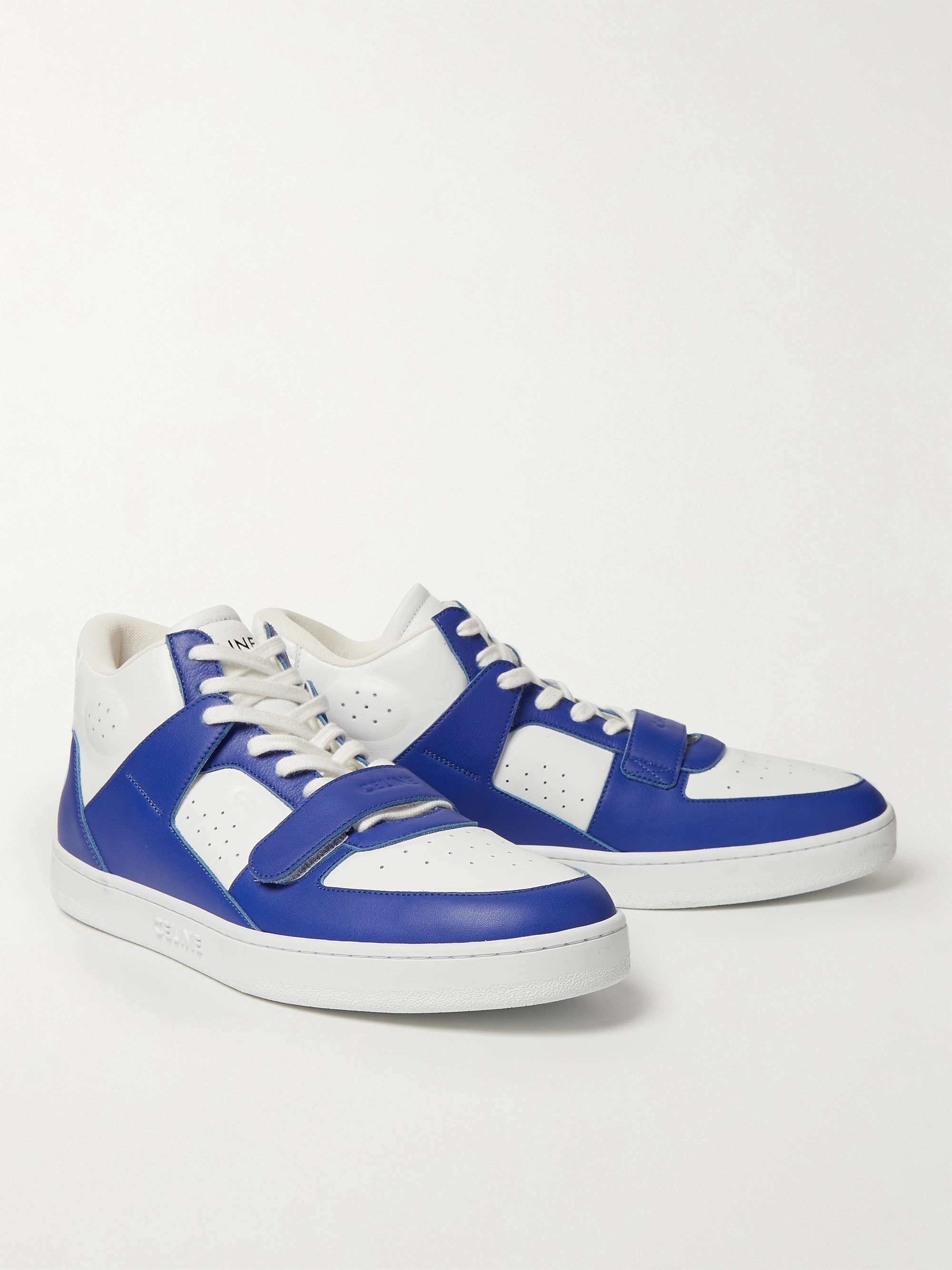 CELINE HOMME CT-02 Colour-Block Leather High-Top Sneakers