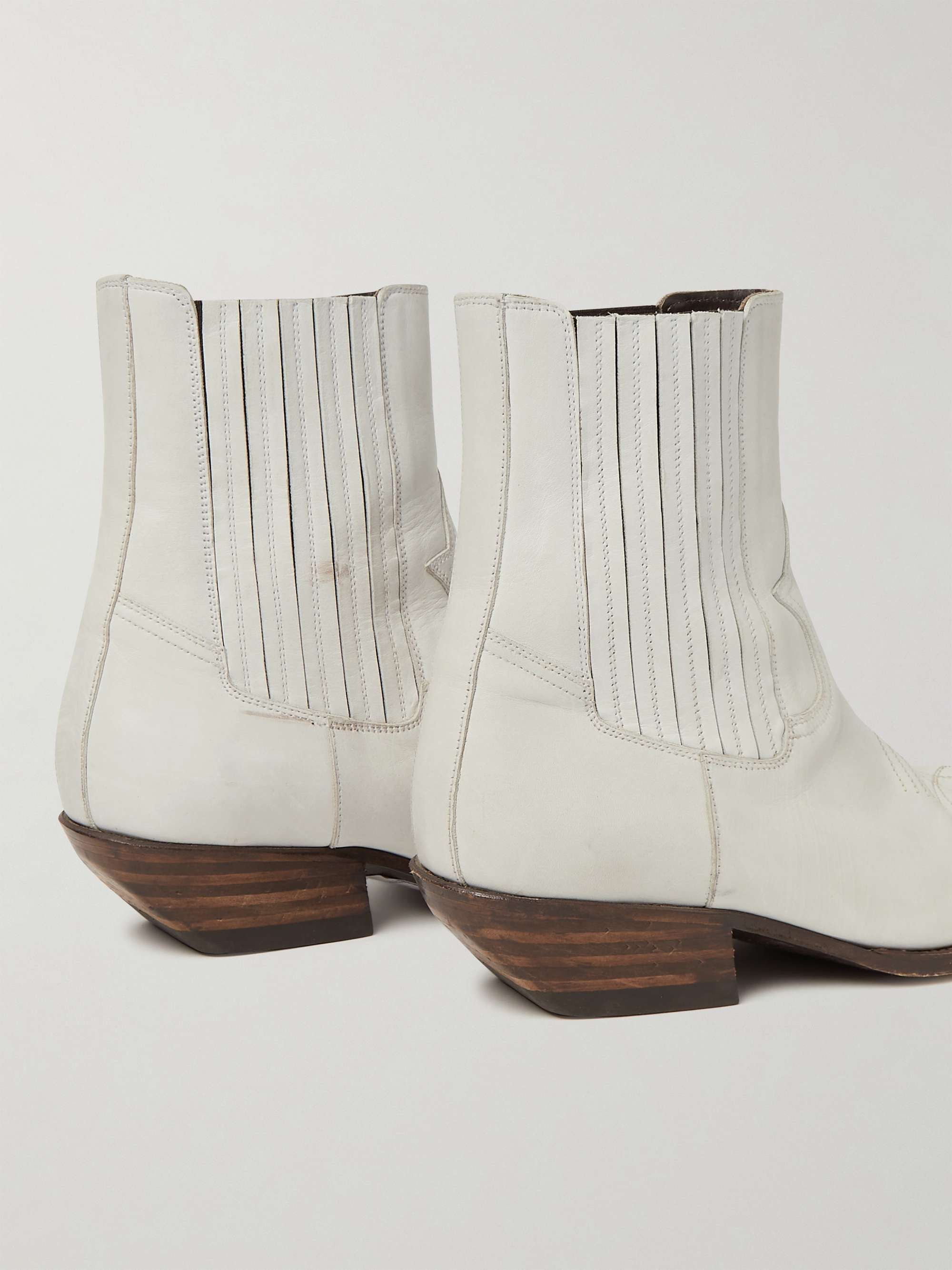 CELINE HOMME Embellished Leather Chelsea Boots