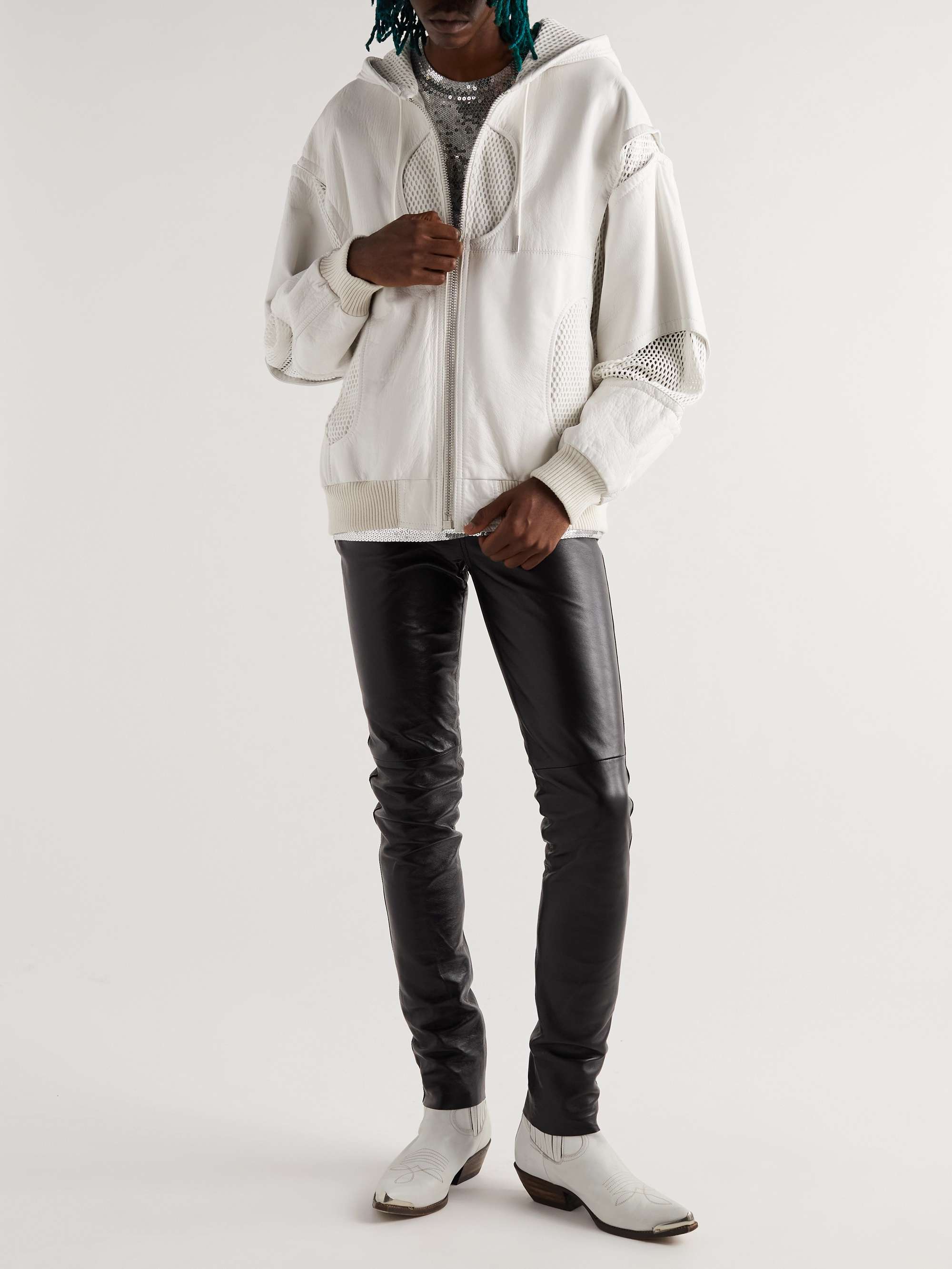 CELINE HOMME Embellished Leather Chelsea Boots