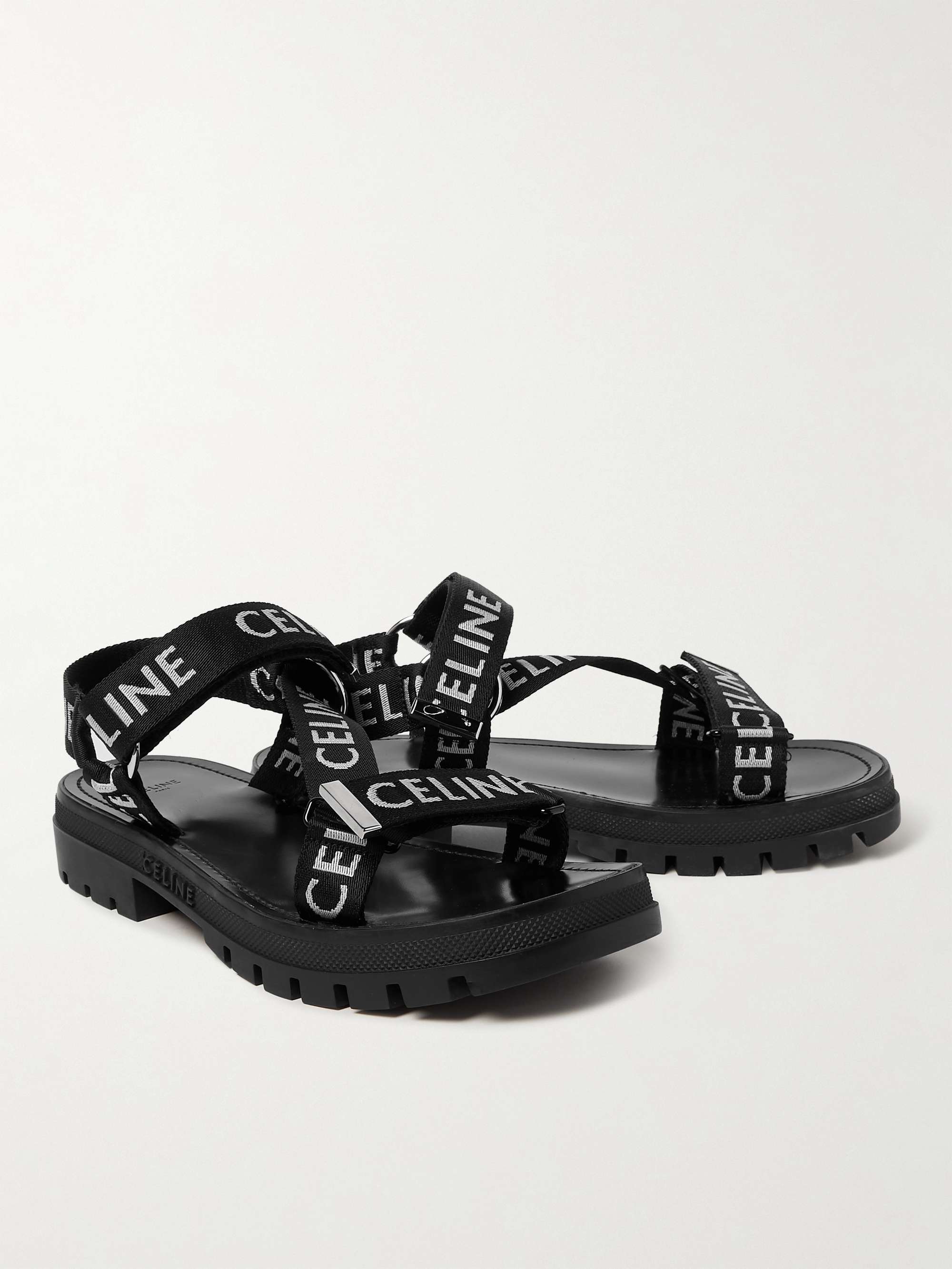 CELINE HOMME Logo-Print Canvas Sandals