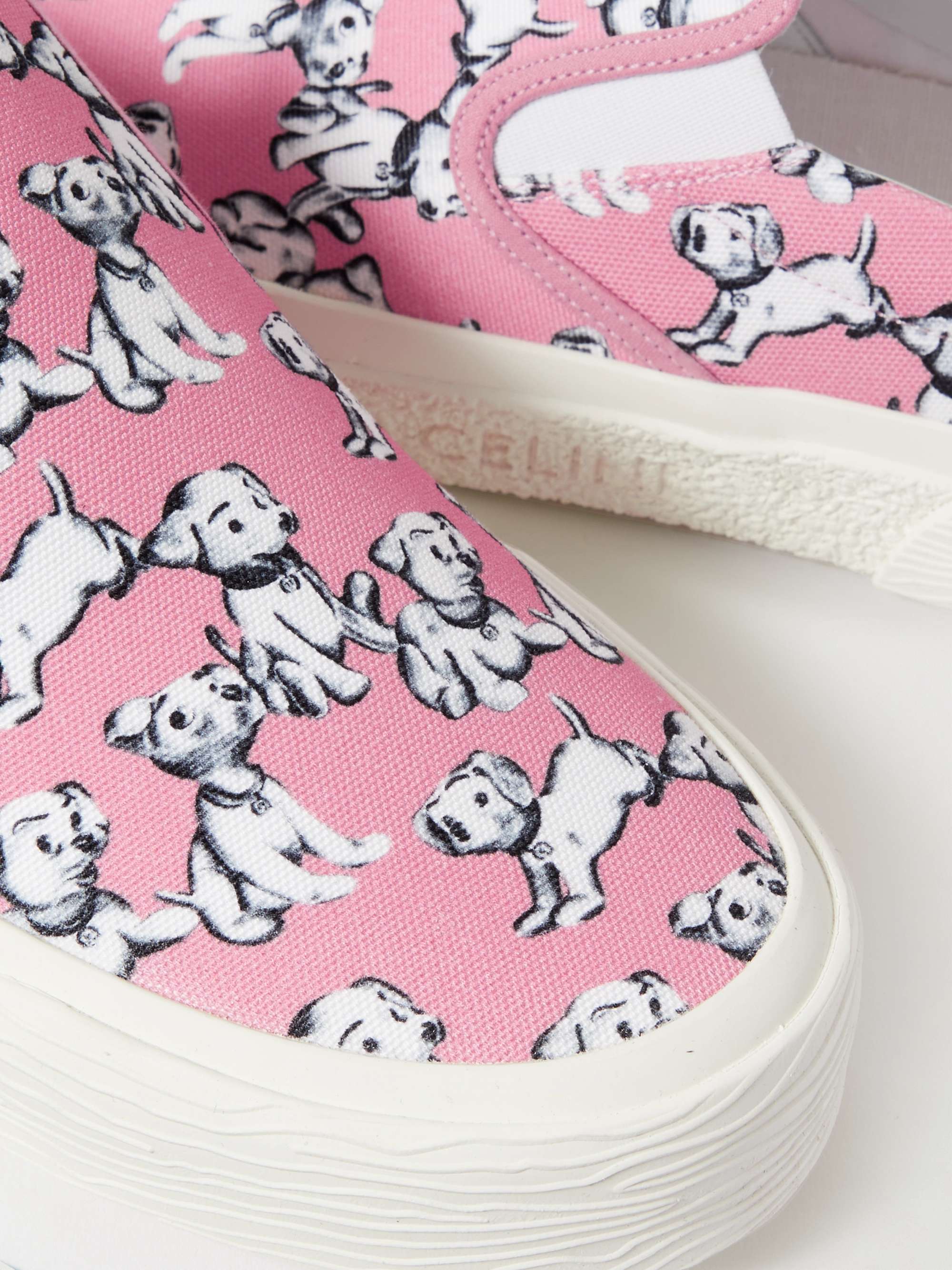 CELINE Printed Canvas Slip-On Sneakers