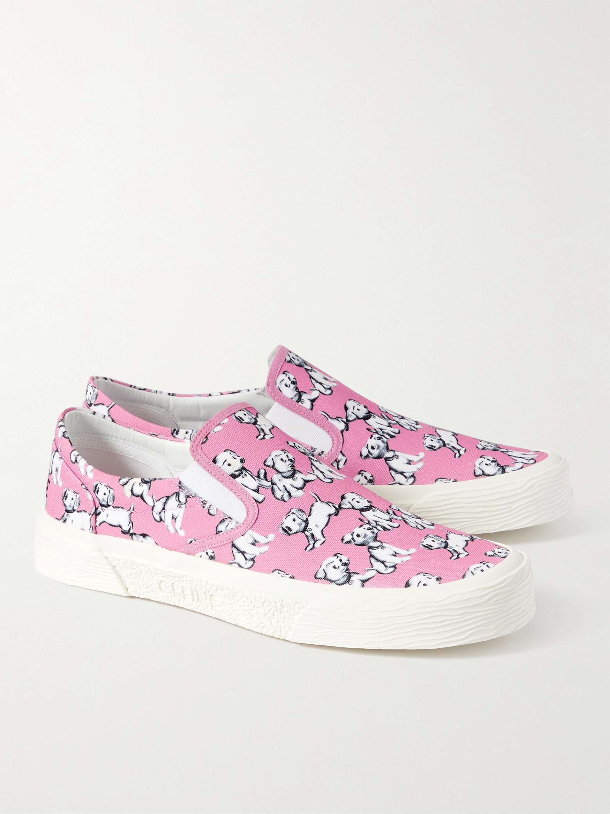 CELINE Printed Canvas Slip-On Sneakers