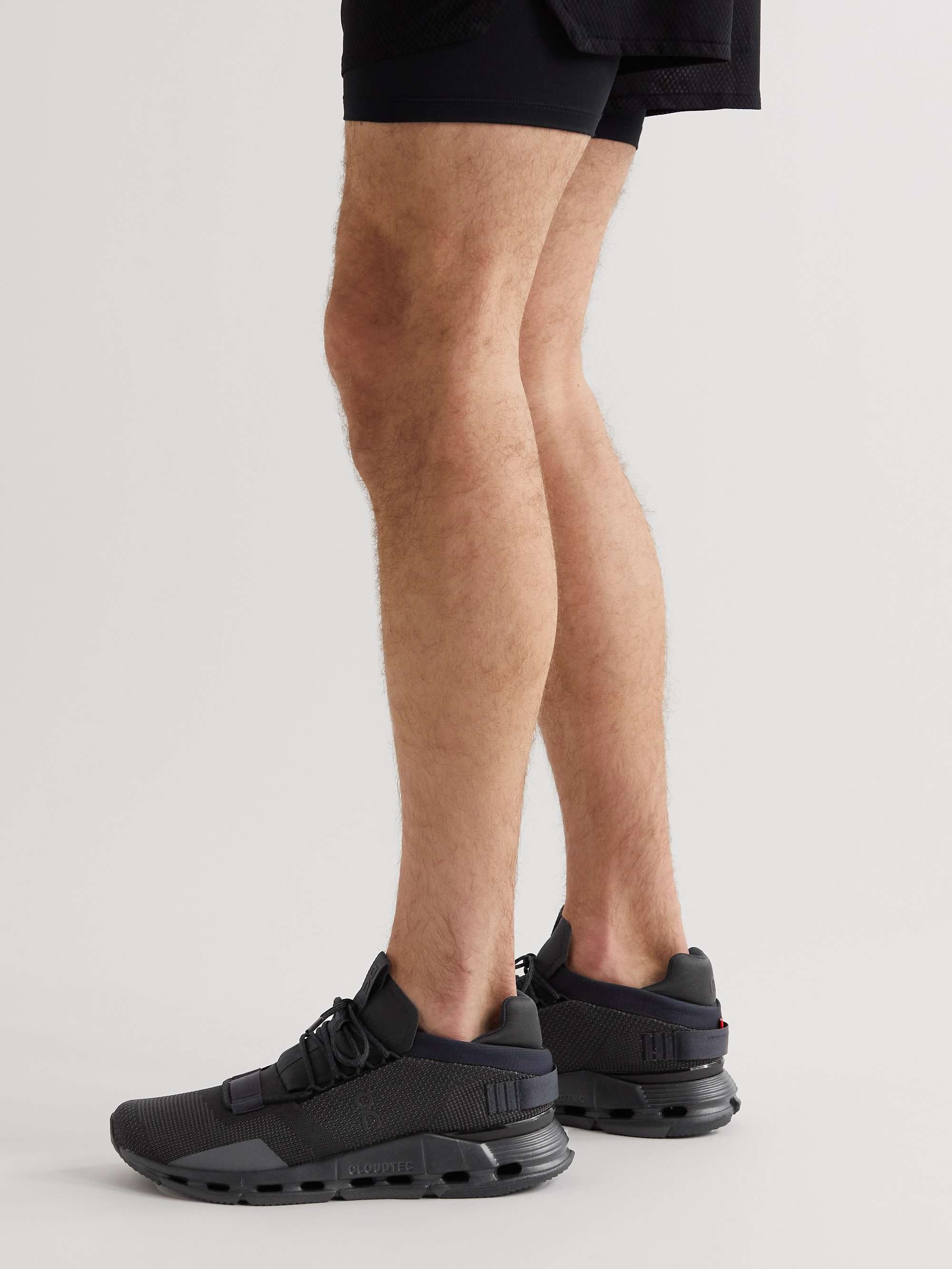 ON Cloudnova Rubber-Trimmed Mesh Running Sneakers