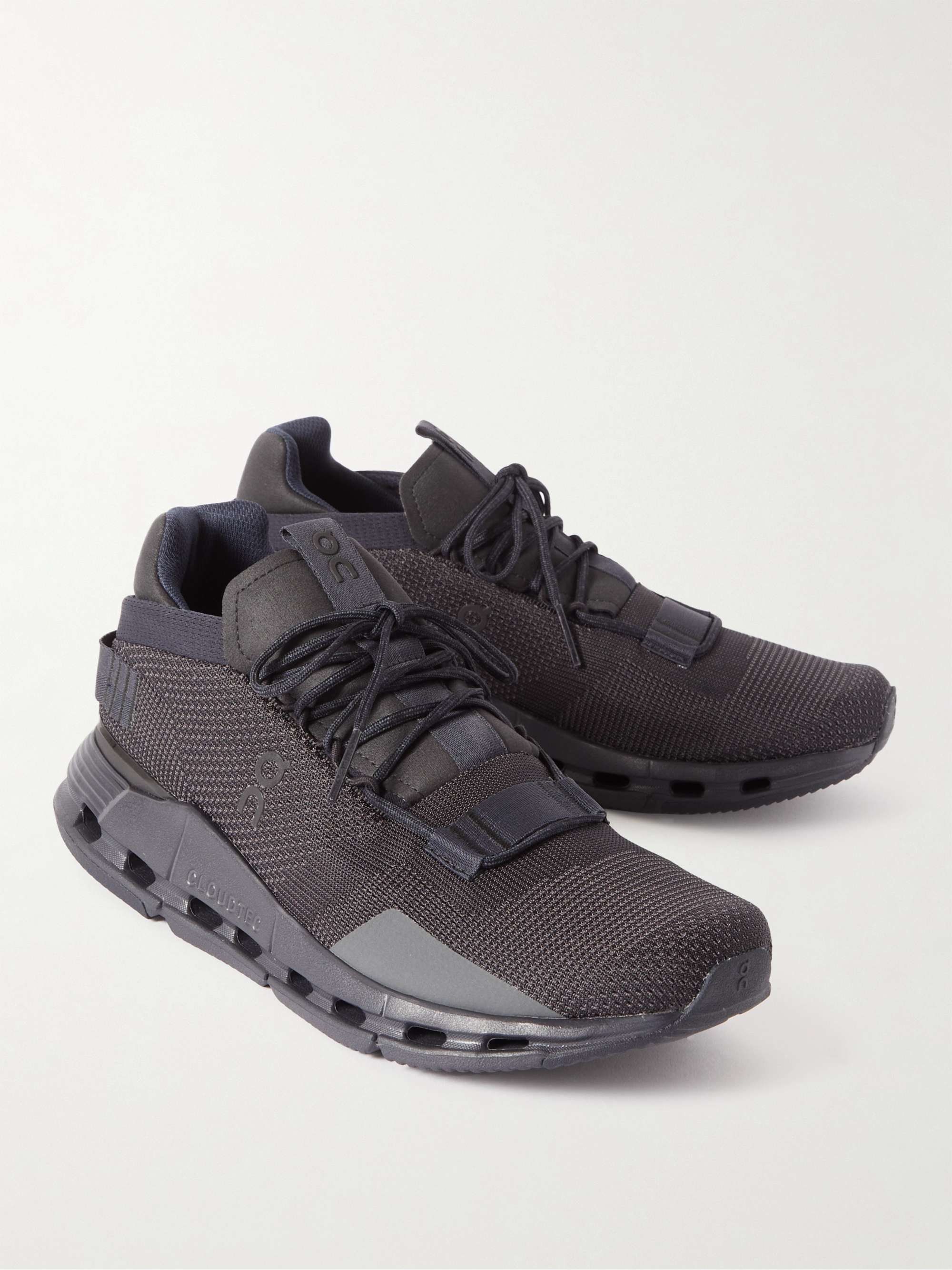 ON Cloudnova Rubber-Trimmed Mesh Running Sneakers
