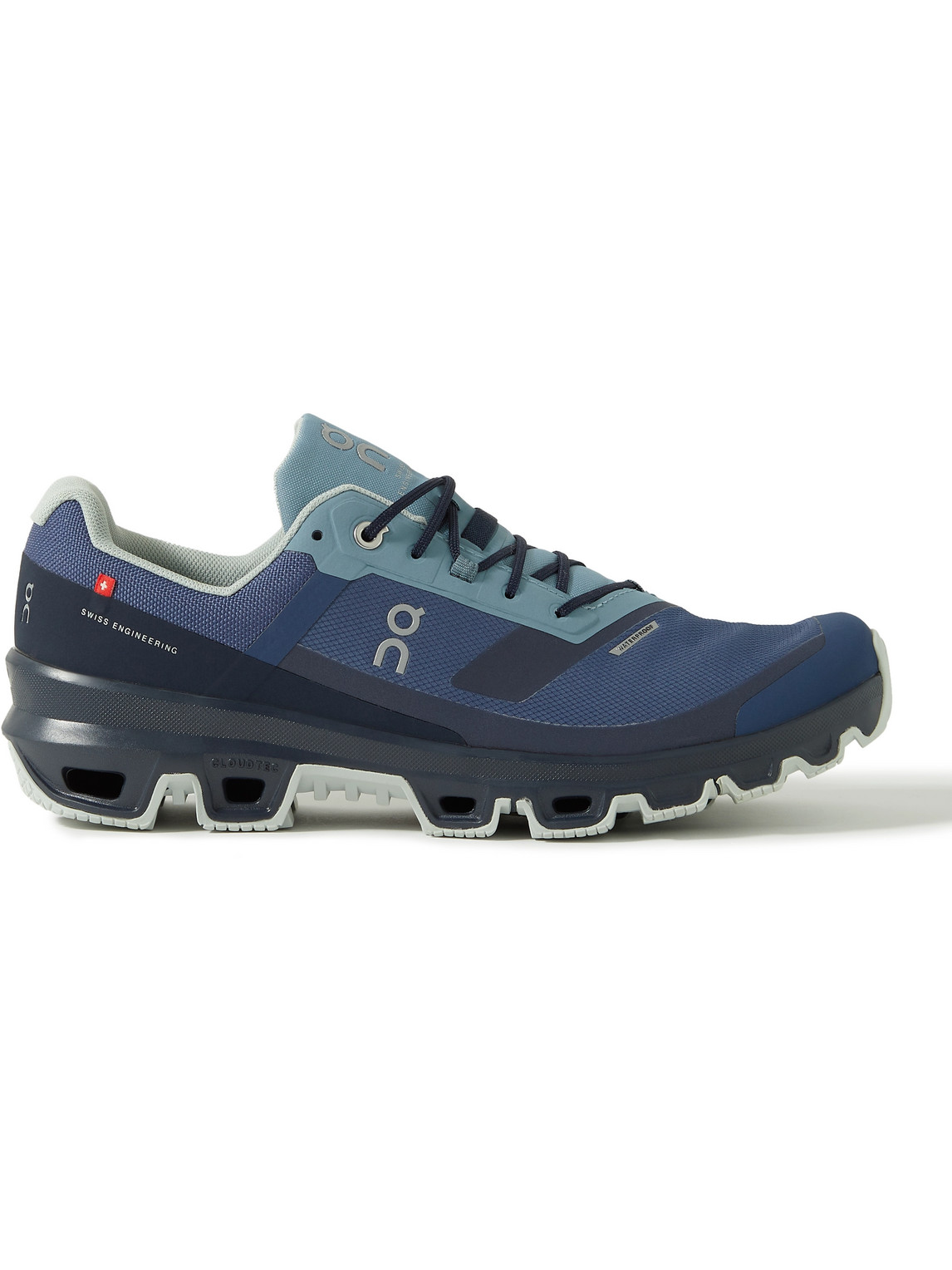 On Cloudventure Waterproof Neoprene-trimmed Mesh Running Sneakers In Blue