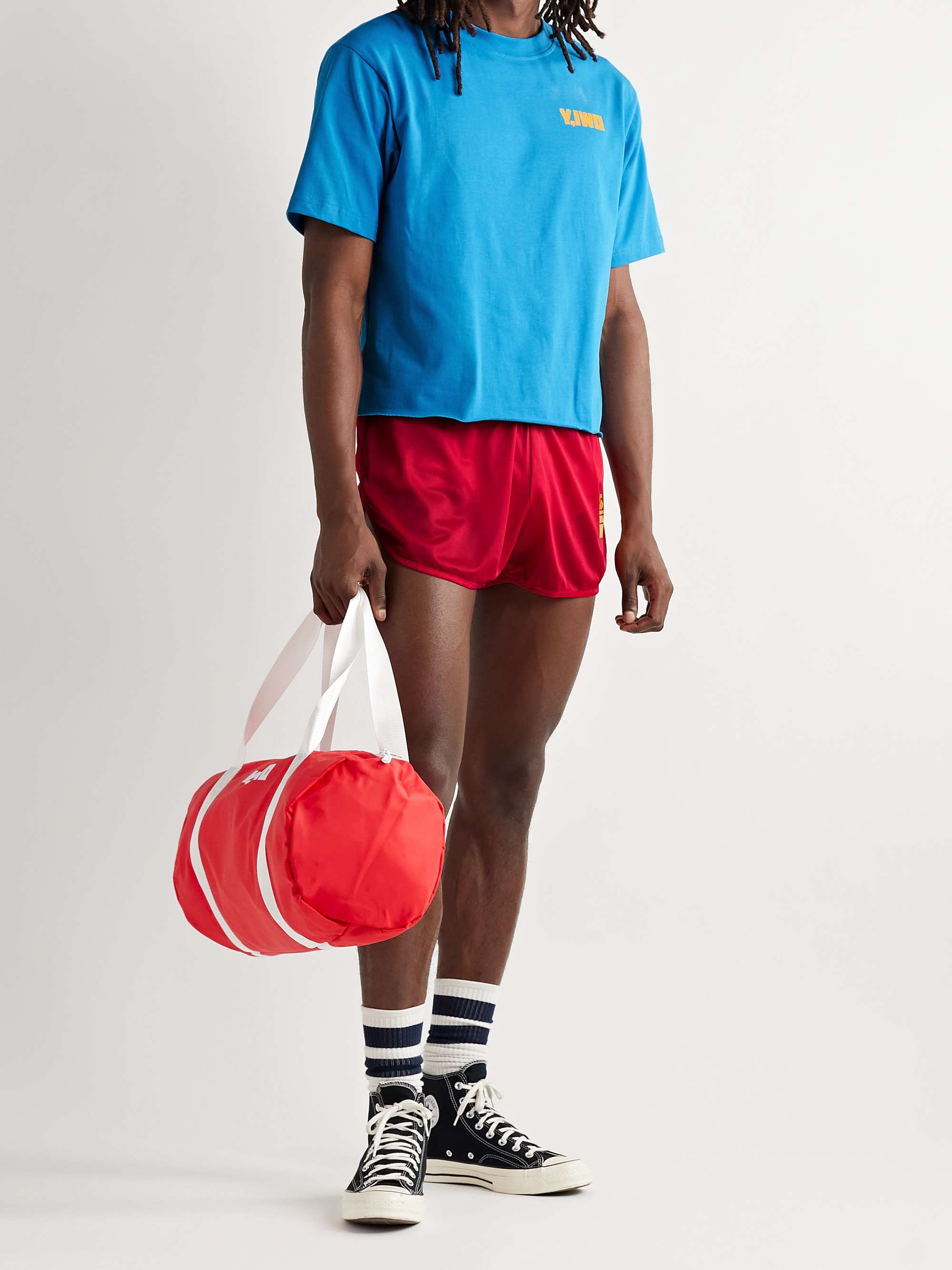 Y,IWO Slim-Fit Printed Jersey Shorts