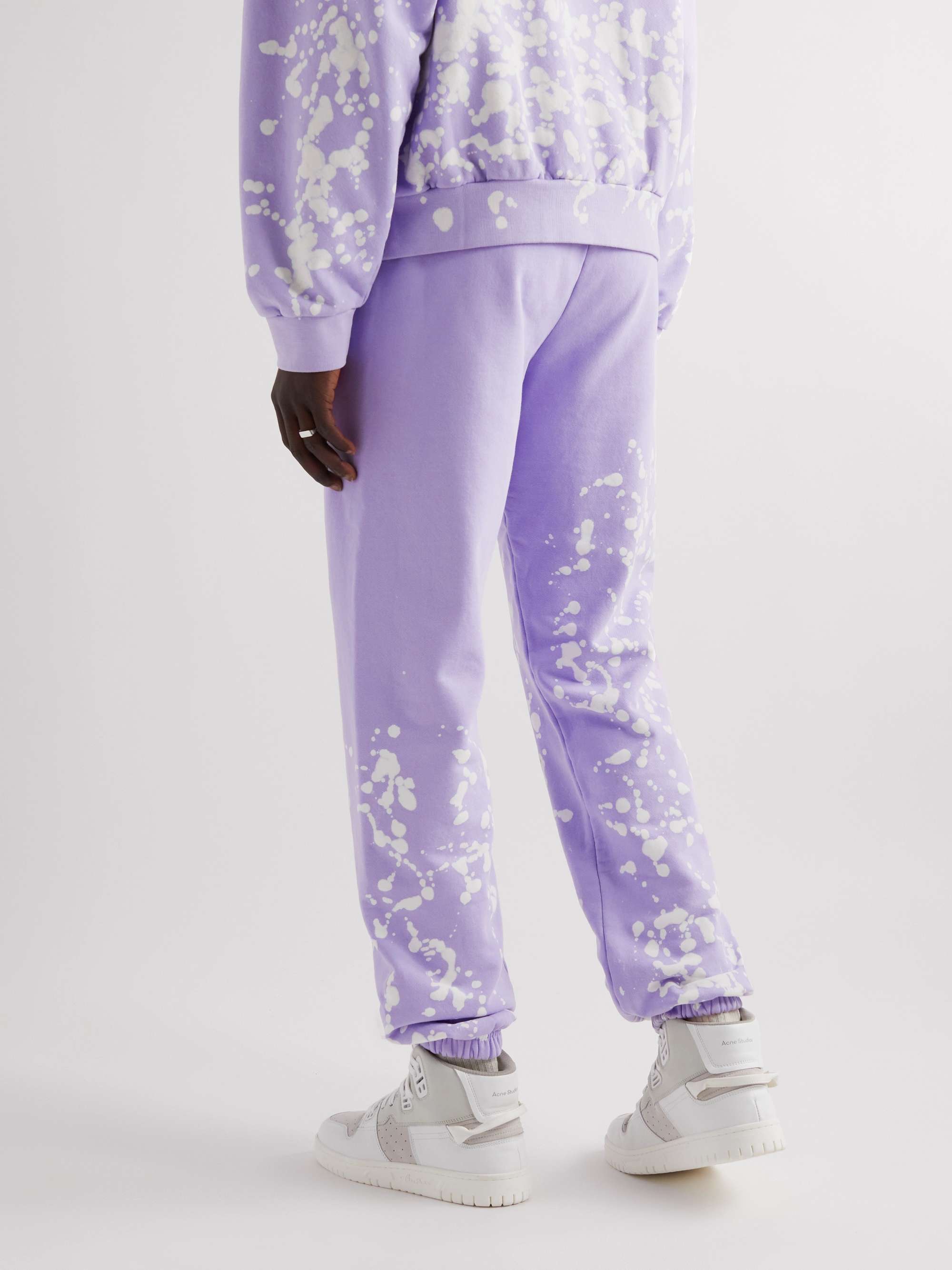 LIBERAL YOUTH MINISTRY Tapered Bleached Cotton-Jersey Sweatpants