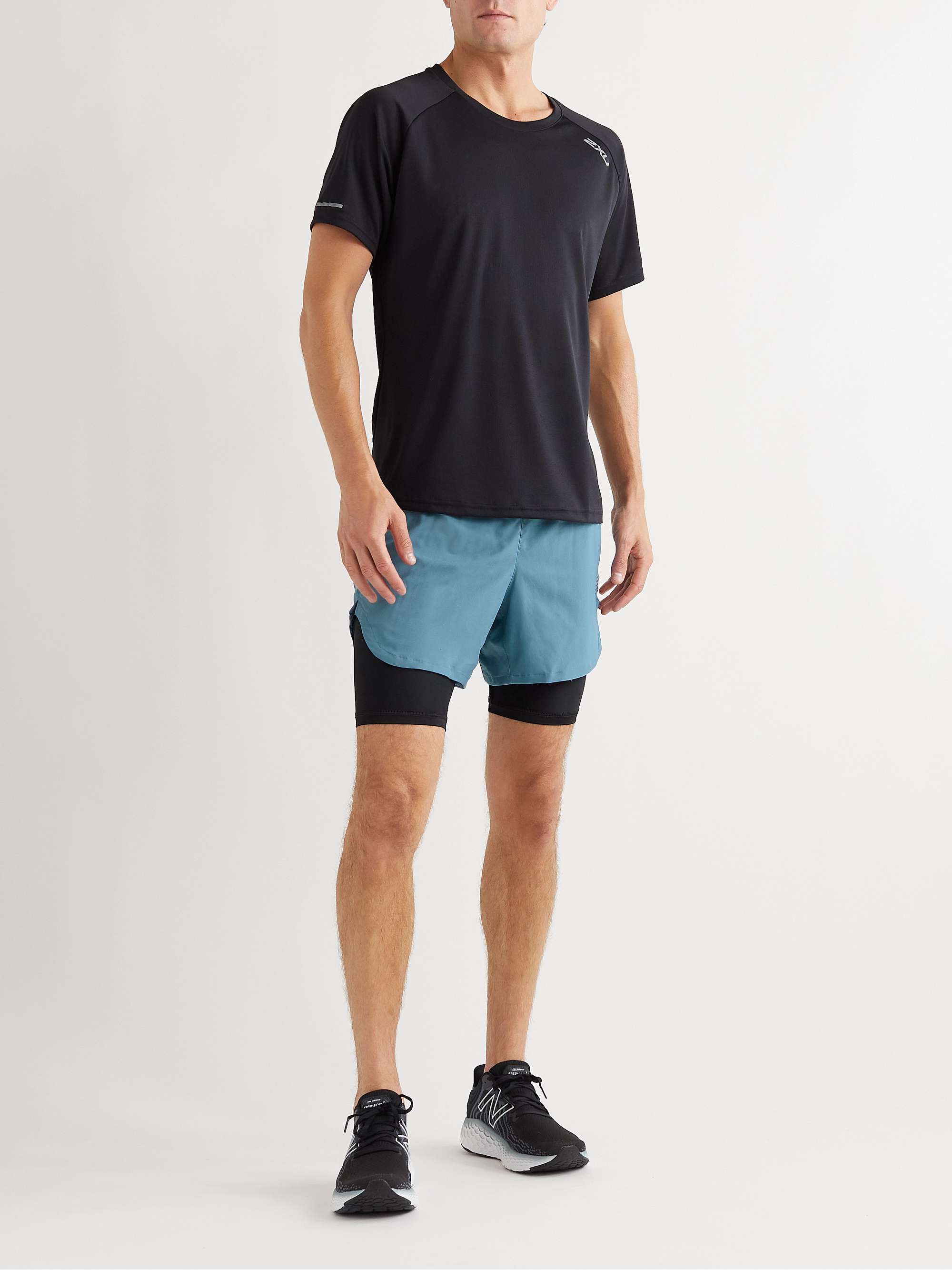 NEW BALANCE Q Speed Fuel Slim-Fit 2-in-1 NB DRY and Stretch-Jersey Shorts