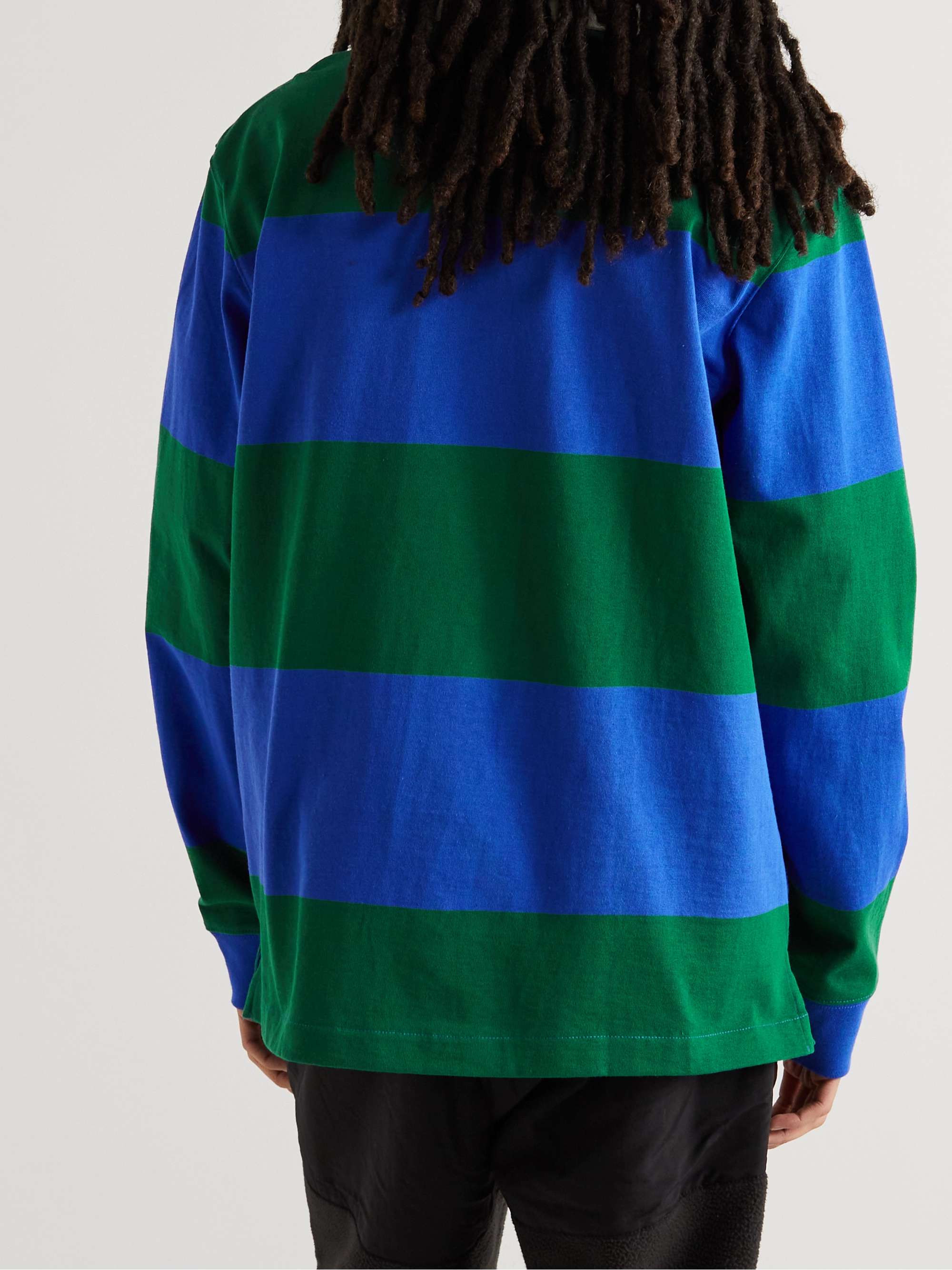 THE NORTH FACE Logo-Print Striped Organic Cotton-Jersey Rugby Polo Shirt
