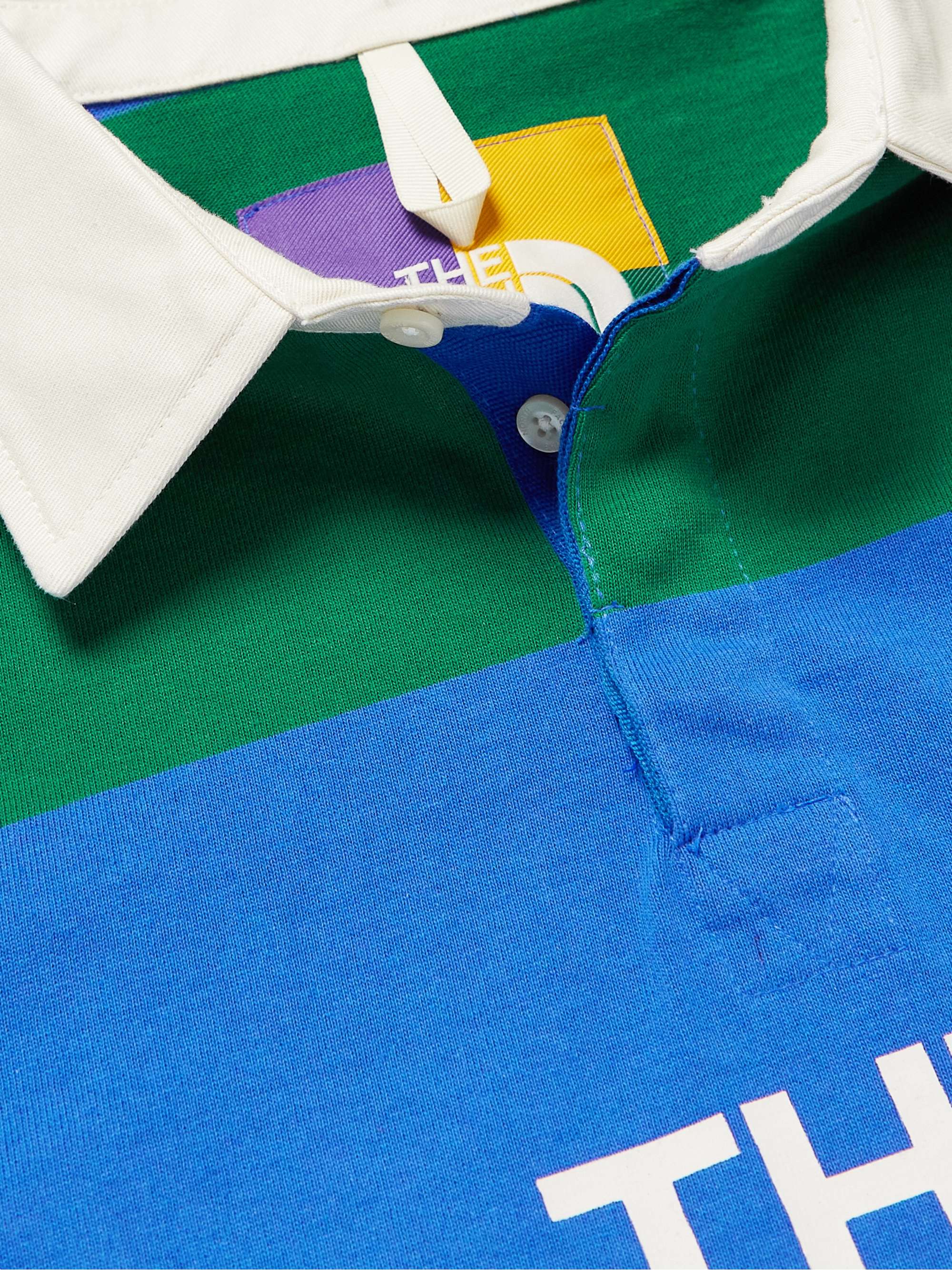 THE NORTH FACE Logo-Print Striped Organic Cotton-Jersey Rugby Polo Shirt