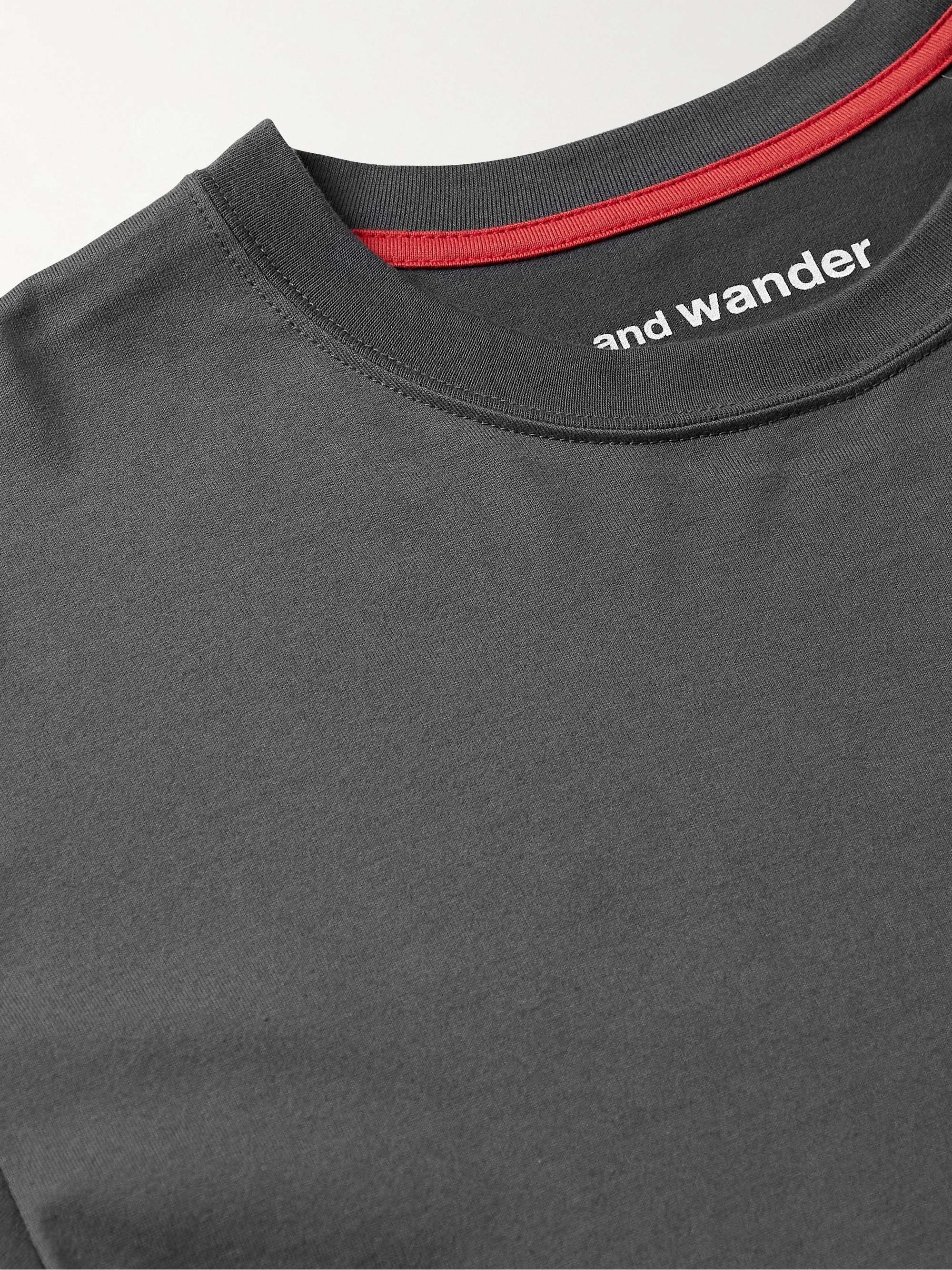 DISTRICT VISION + And Wander Logo-Print Cotton-Jersey T-Shirt