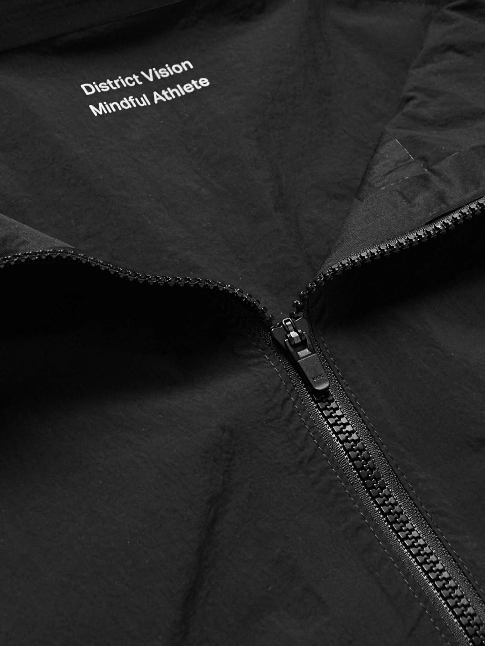 DISTRICT VISION Vassa Logo-Print Recycled Shell Half-Zip Hooded Jacket