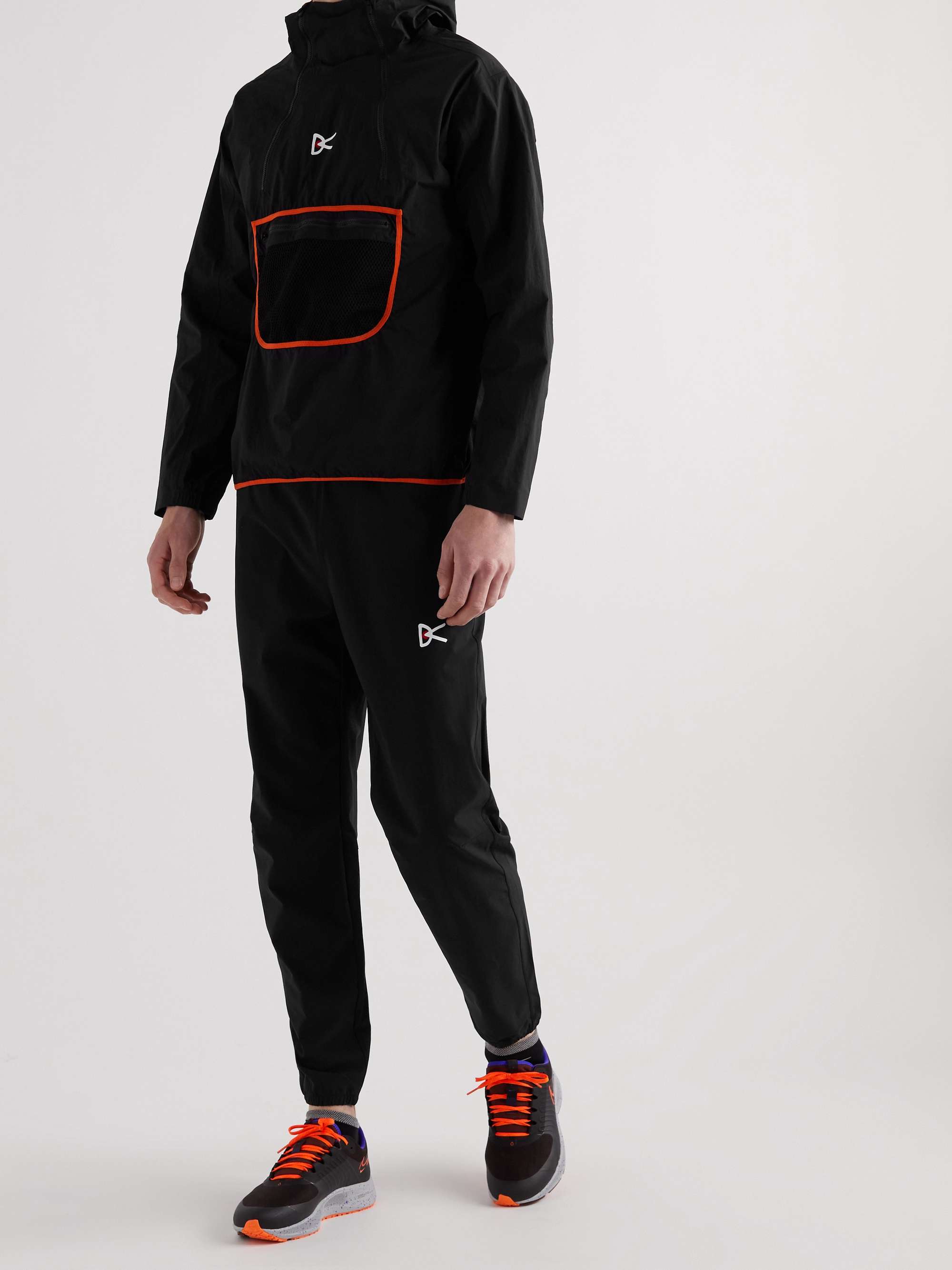 DISTRICT VISION Vassa Logo-Print Recycled Shell Half-Zip Hooded Jacket