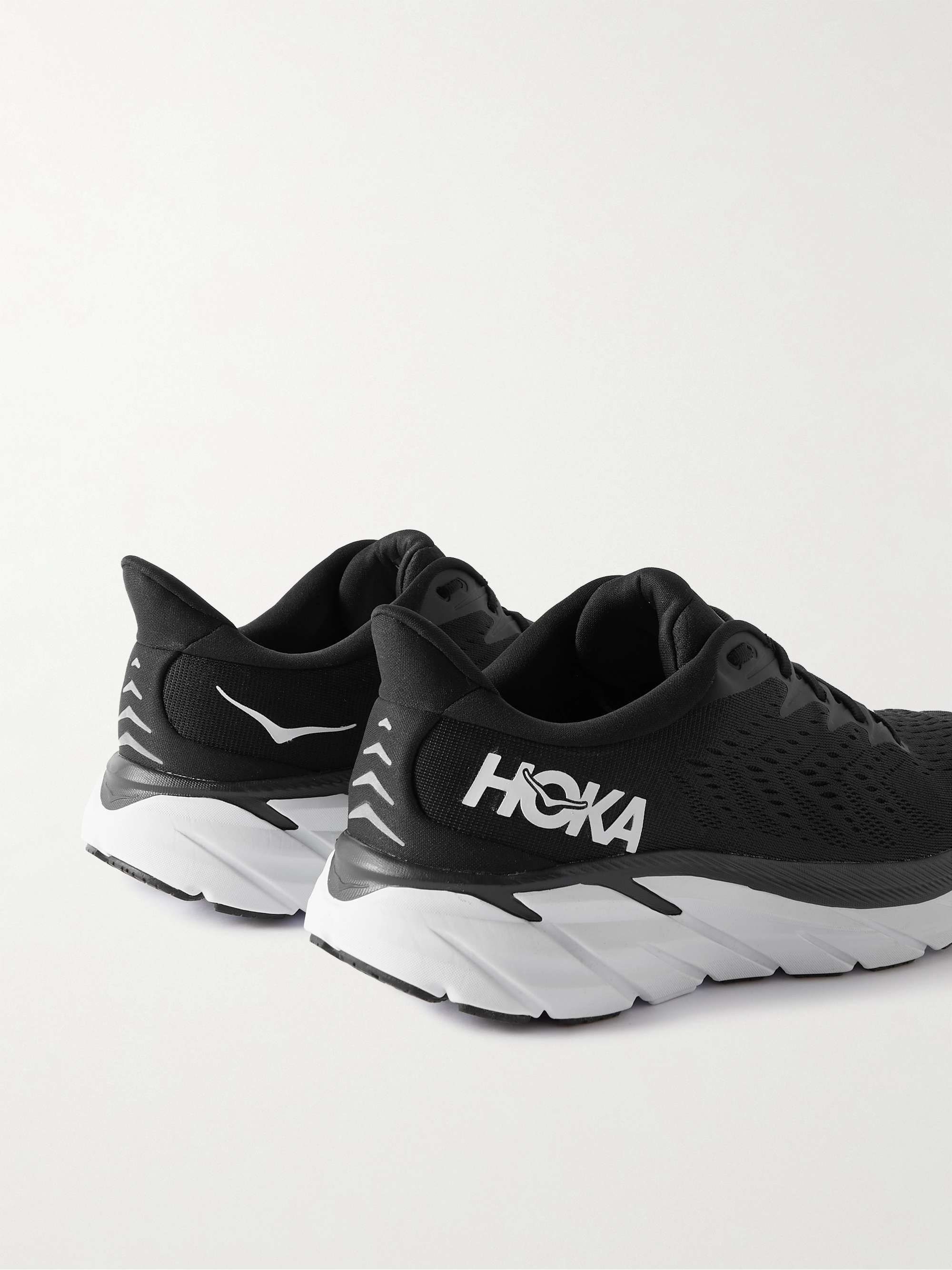 HOKA Clifton 8 Rubber-Trimmed Mesh Running Sneakers