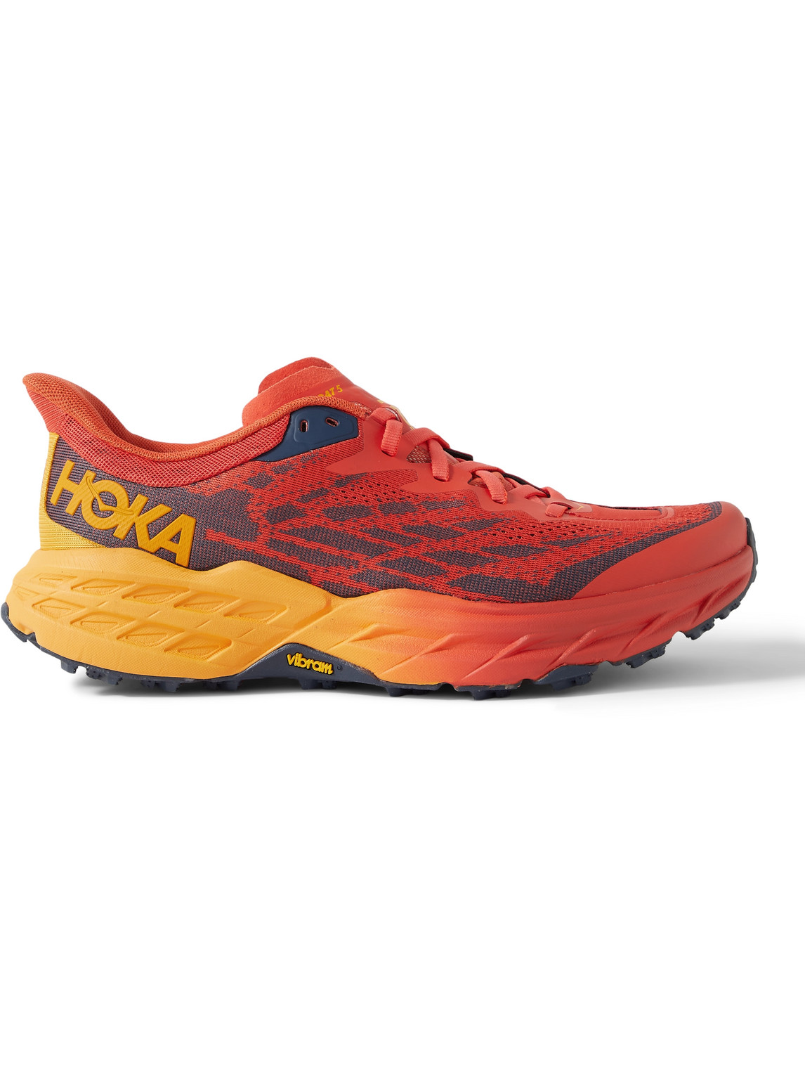 Hoka Speedgoat 5 Rubber-trimmed Mesh Running Sneakers In Red