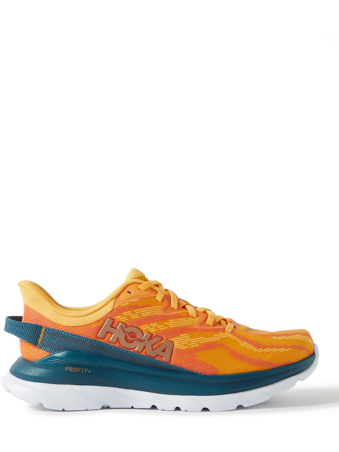 Hoka One One Mach Supersonic Rubber-trimmed Mesh-jacquard Running Sneakers In Orange