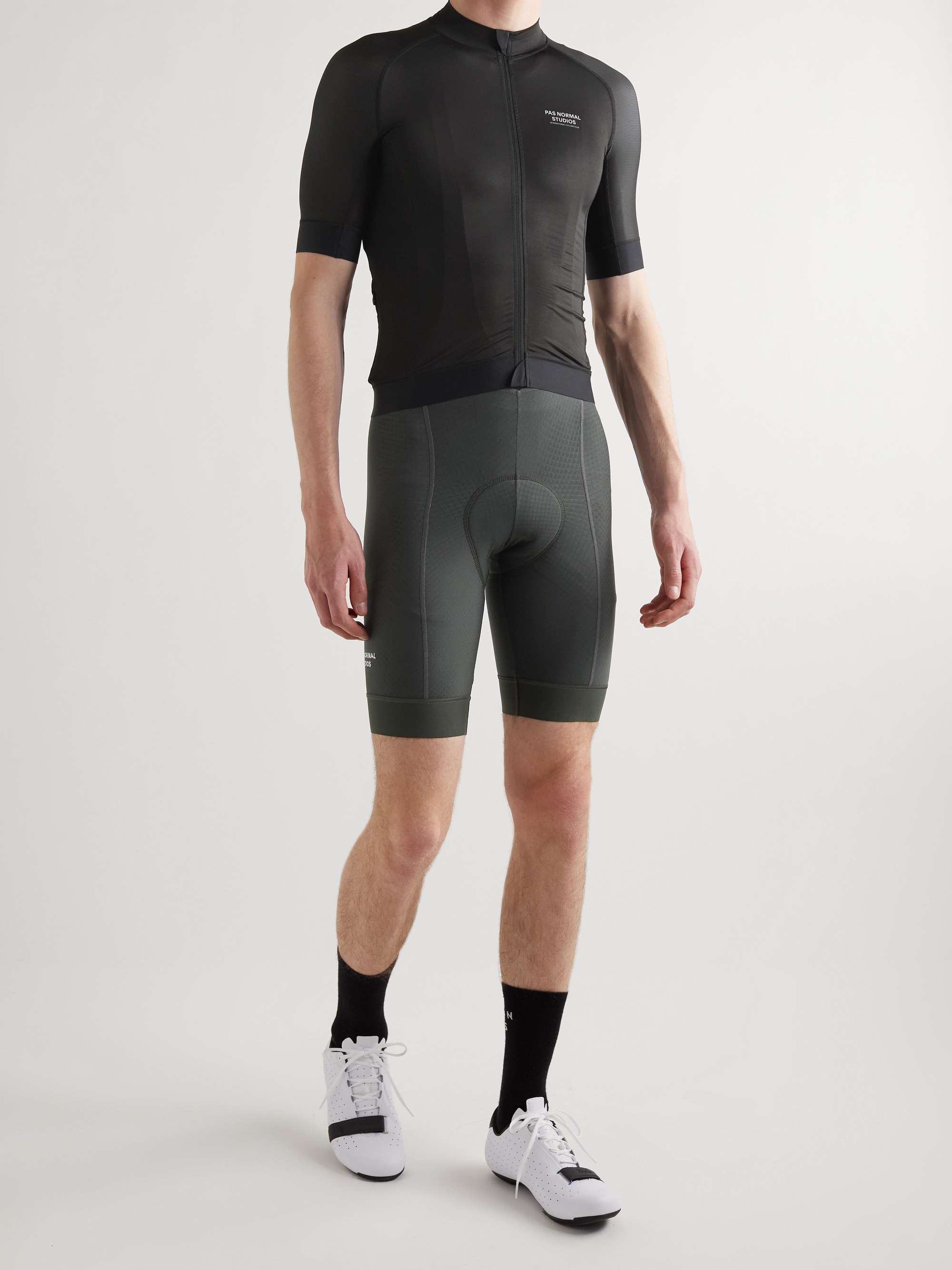 PAS NORMAL STUDIOS Essential Logo-Print Stretch-Jersey and Mesh Cycling Bib Shorts