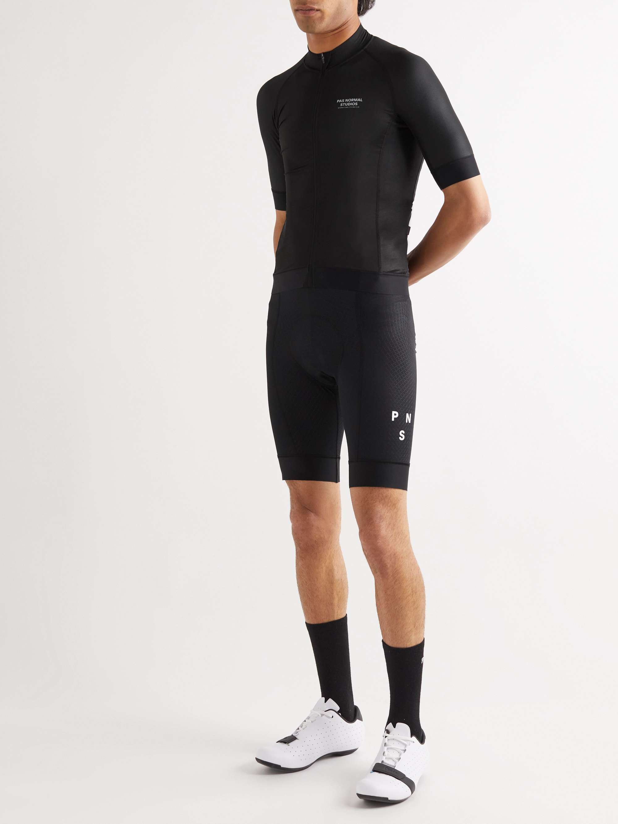 PAS NORMAL STUDIOS Mechanism Logo-Print Stretch-Jersey and Mesh Cycling Bib Shorts