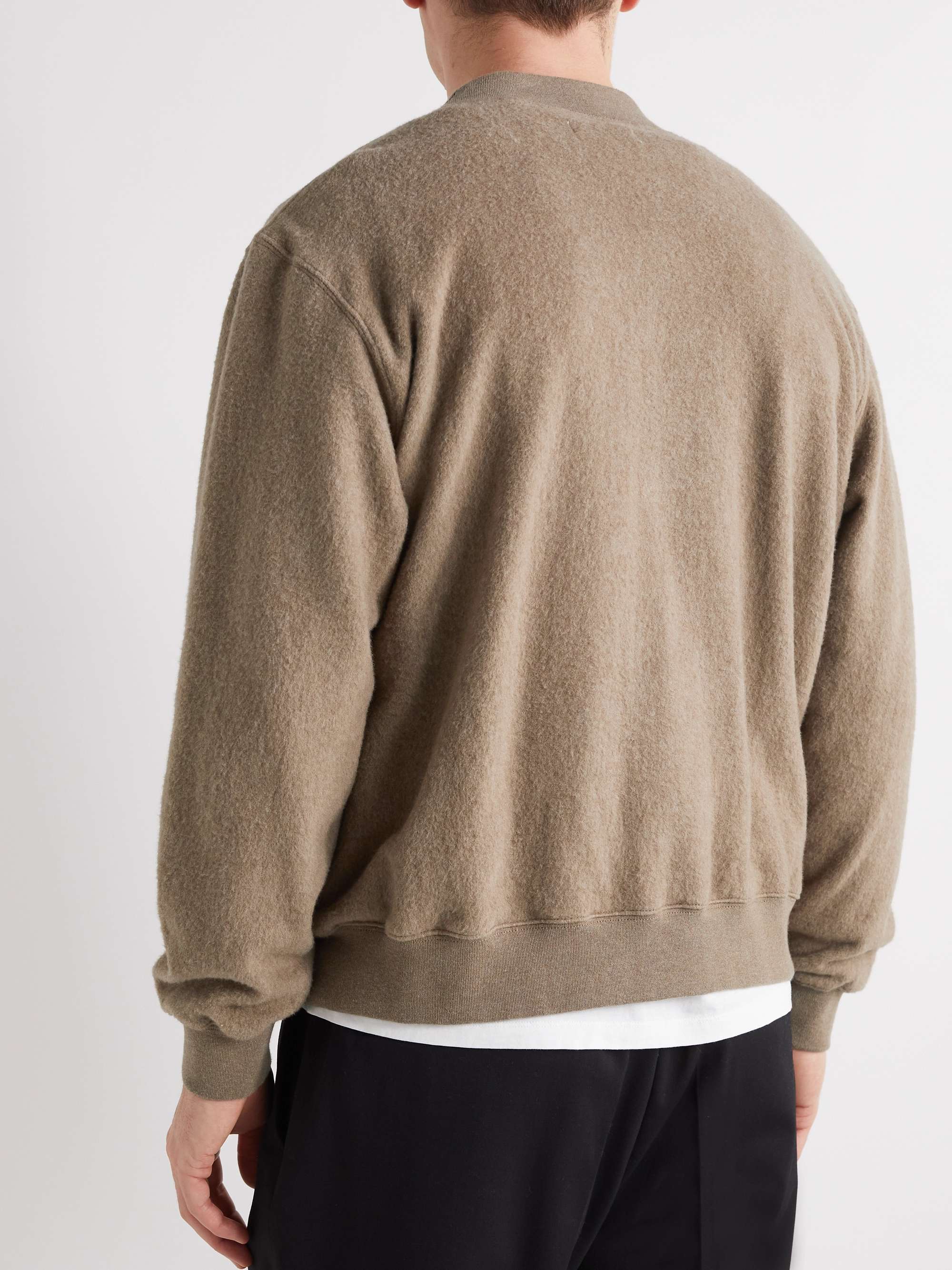 SSAM Nolan Brushed Cotton and Camel Hair-Blend Cardigan