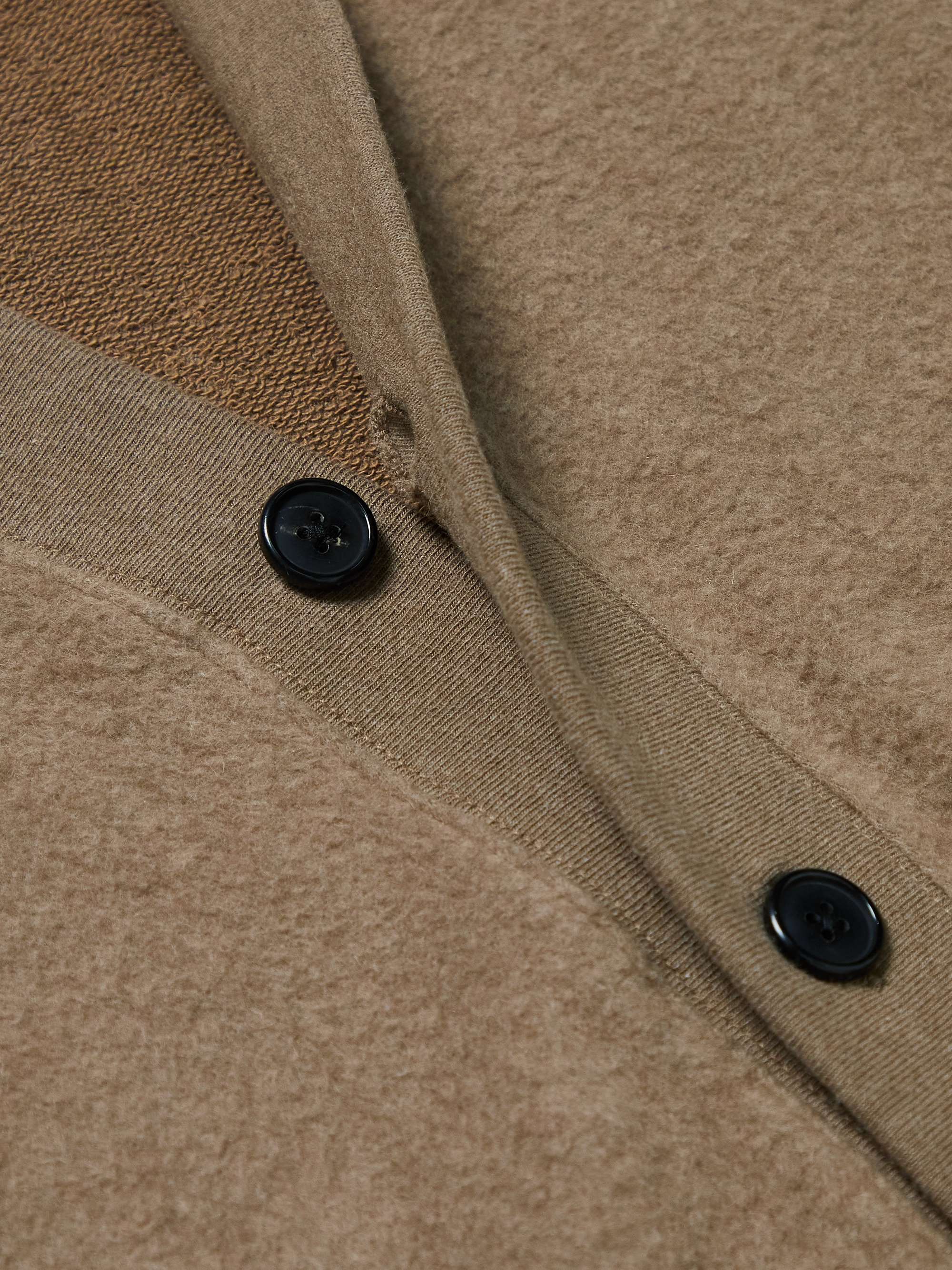 SSAM Nolan Brushed Cotton and Camel Hair-Blend Cardigan