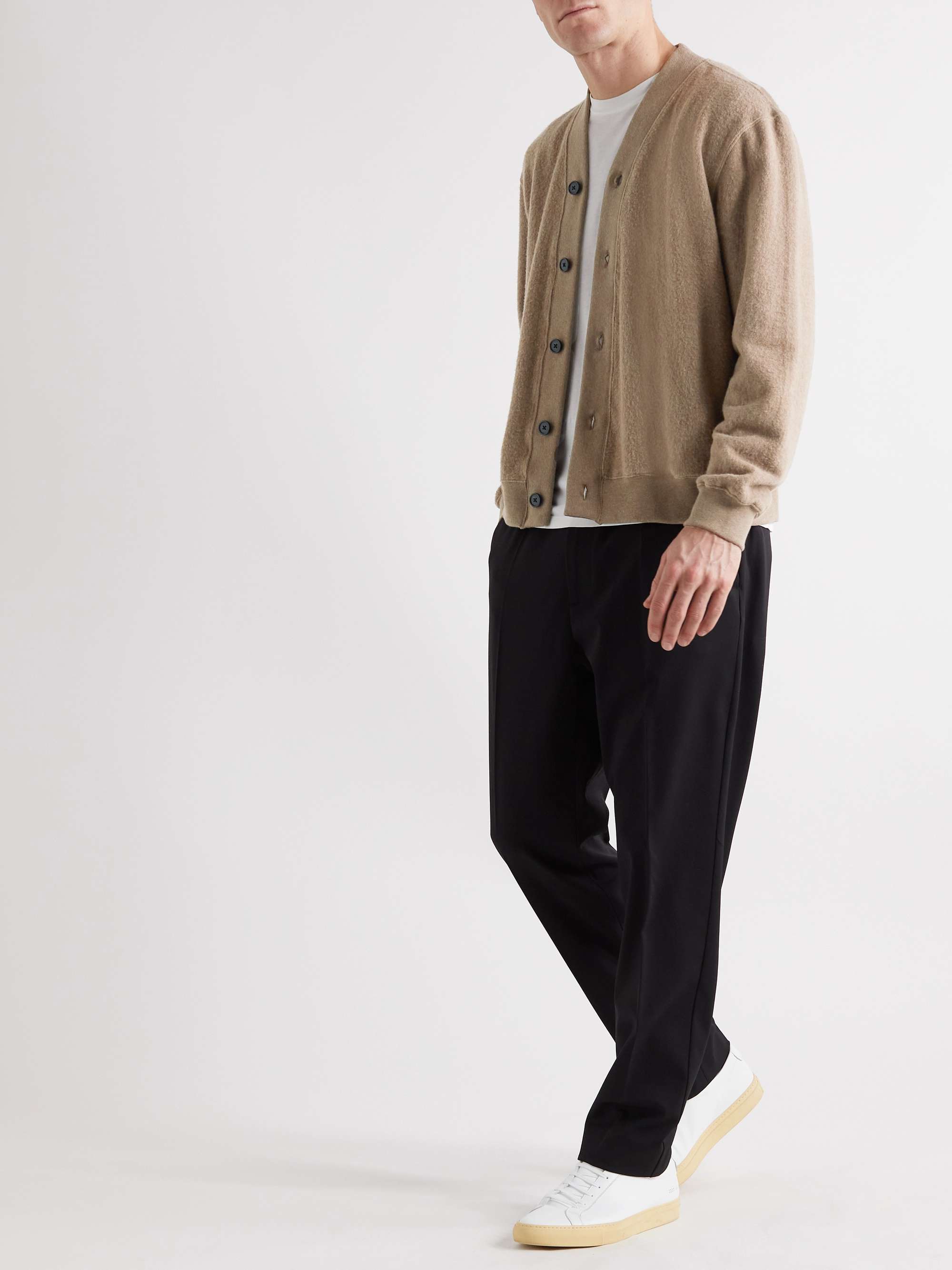 SSAM Nolan Brushed Cotton and Camel Hair-Blend Cardigan