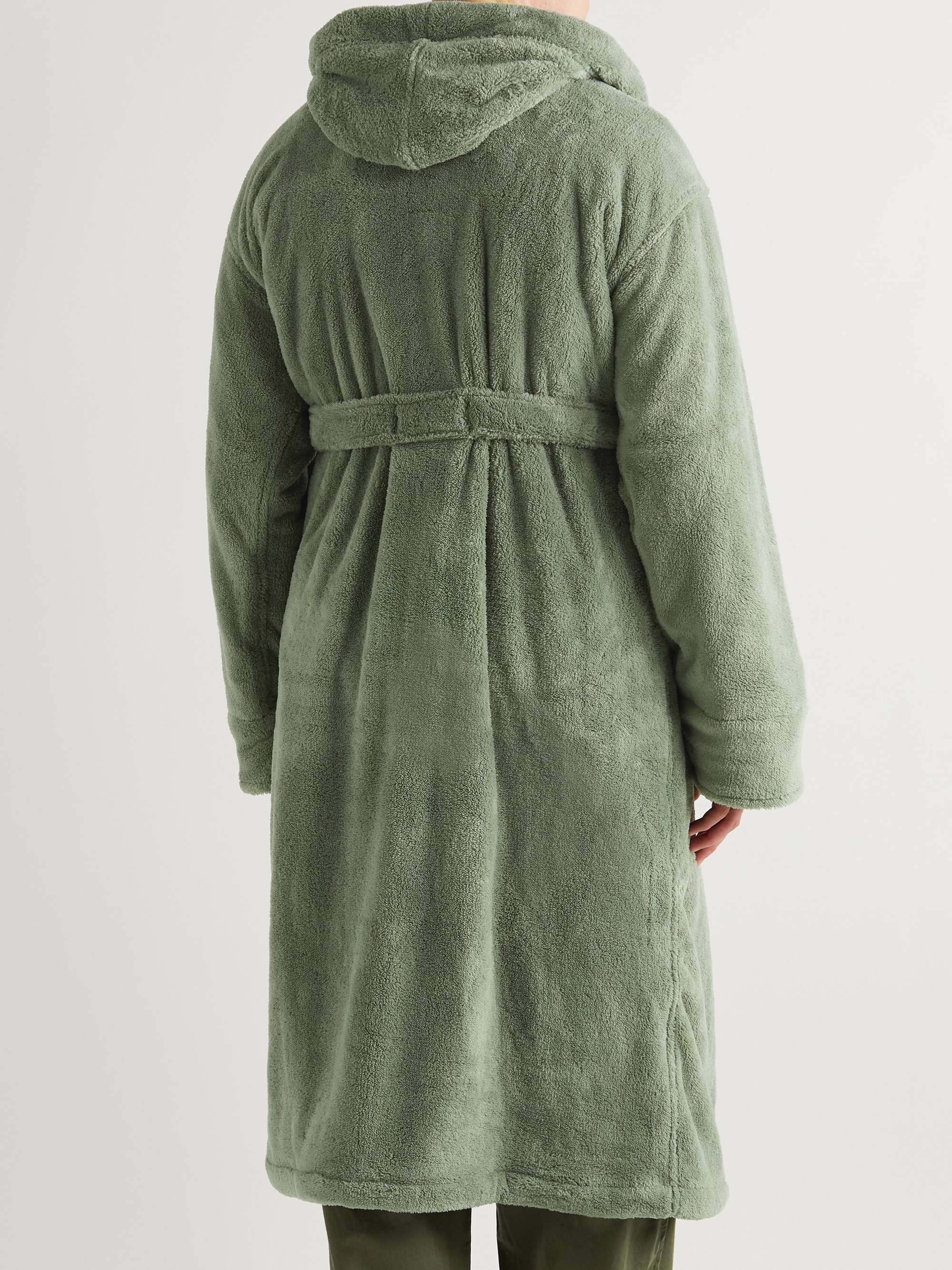 SOHO HOME Logo-Embroidered Recycled Fleece Robe