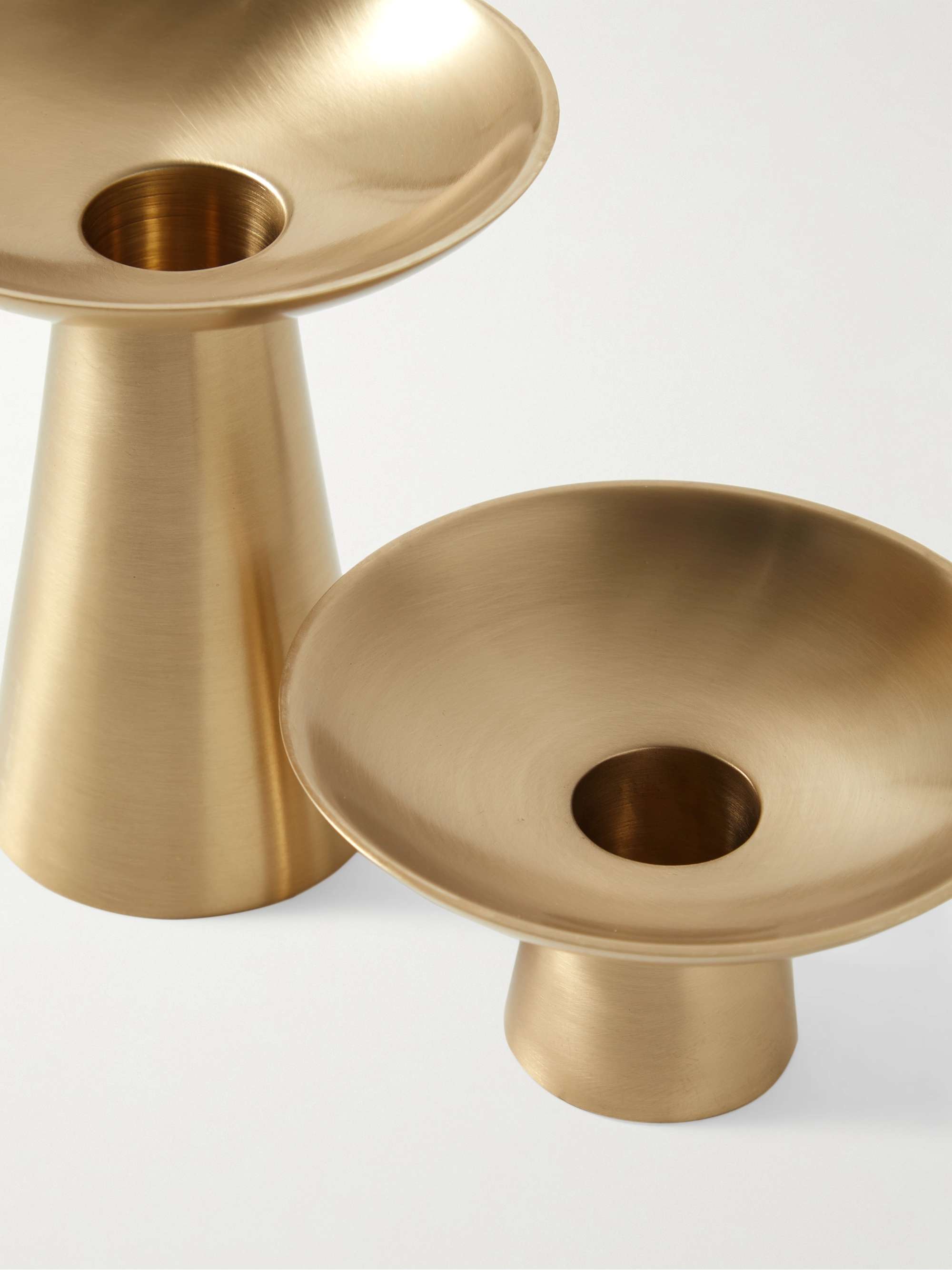 SOHO HOME Set of Two Marlton Brushed Gold-Tone Candle Holders