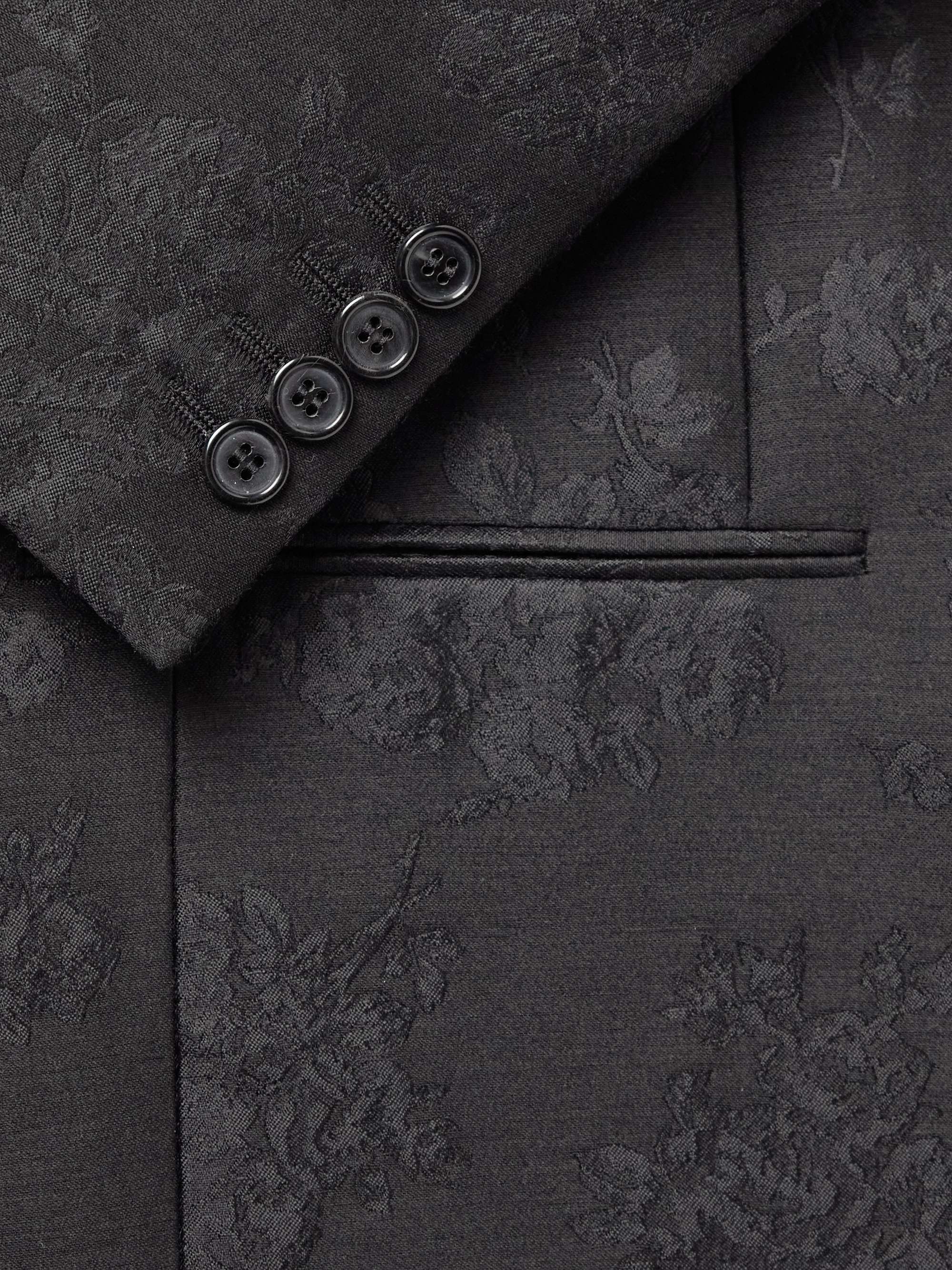 SAINT LAURENT Slim-Fit Wool and Silk-Blend Jacquard Blazer