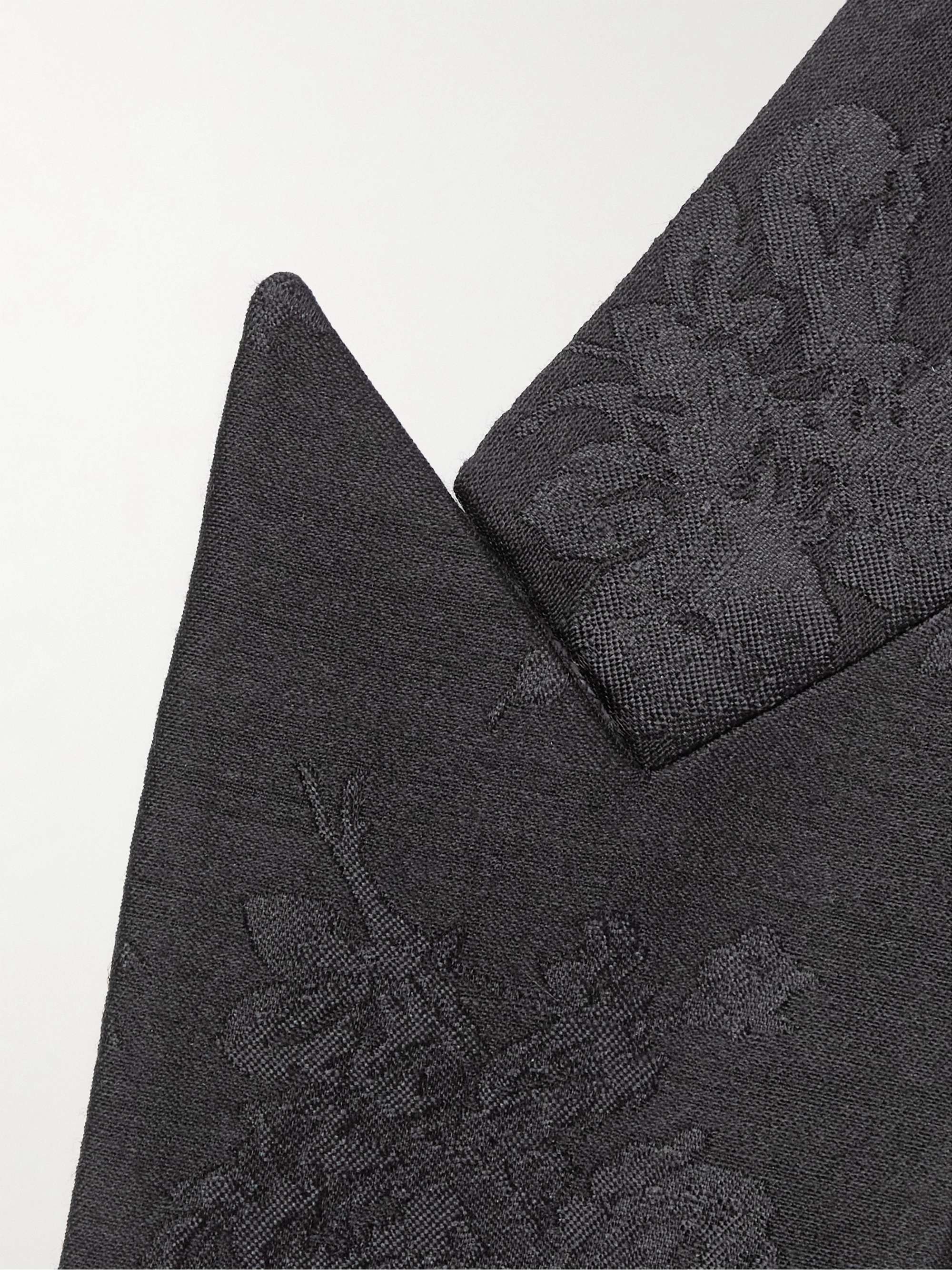 SAINT LAURENT Slim-Fit Wool and Silk-Blend Jacquard Blazer