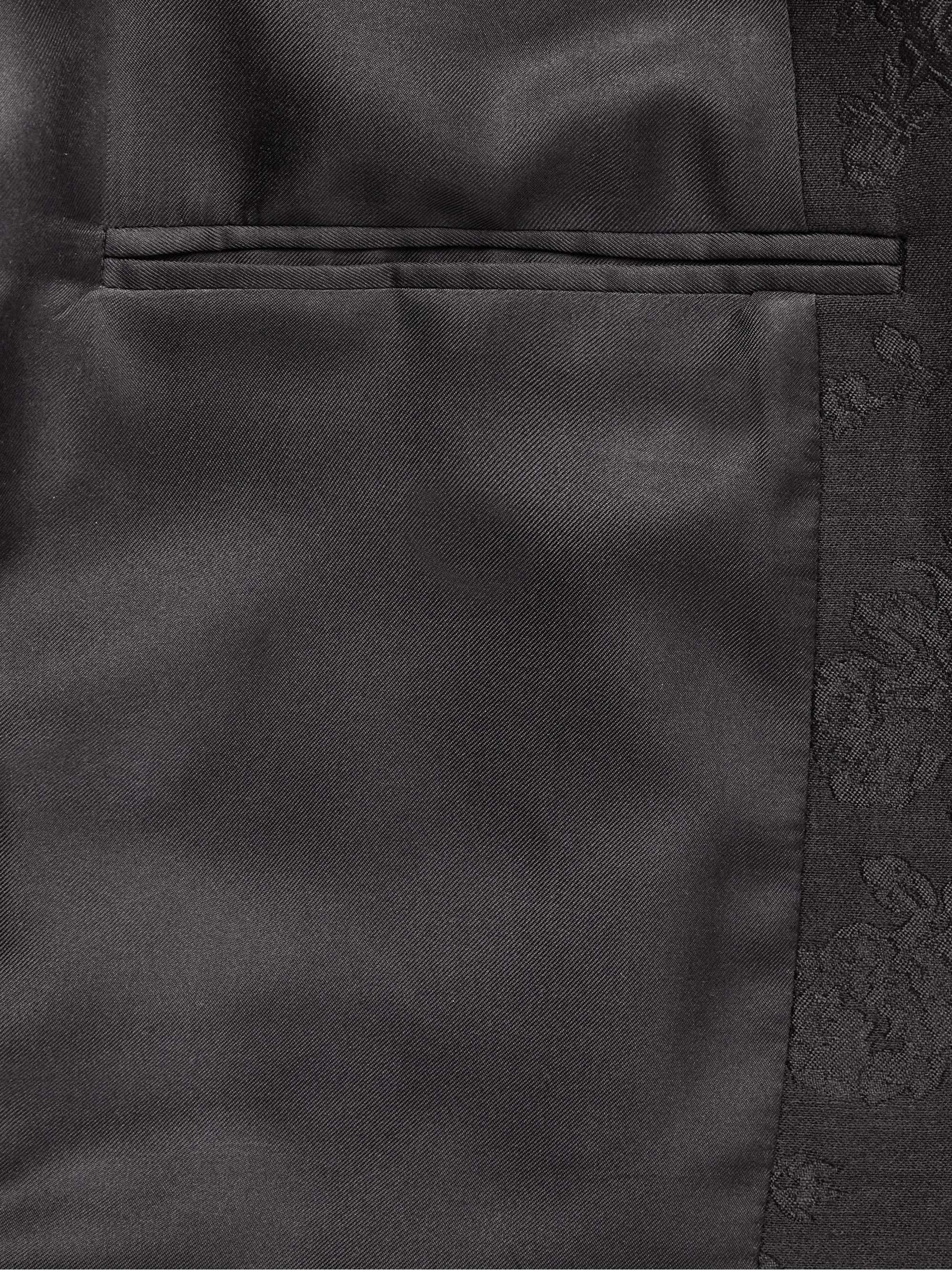 SAINT LAURENT Slim-Fit Wool and Silk-Blend Jacquard Blazer