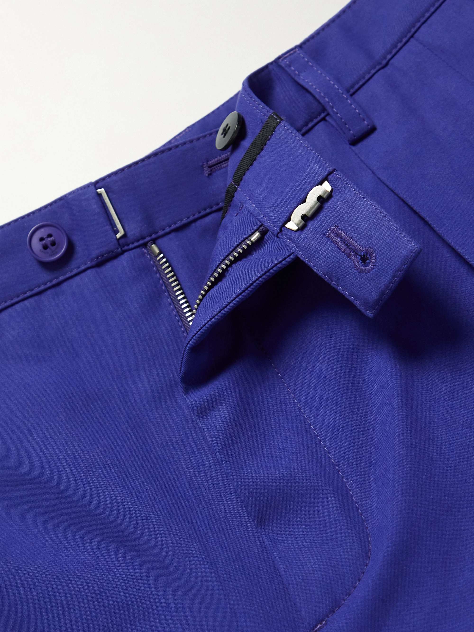 SAINT LAURENT Straight-Leg Pleated Cotton-Twill Trousers