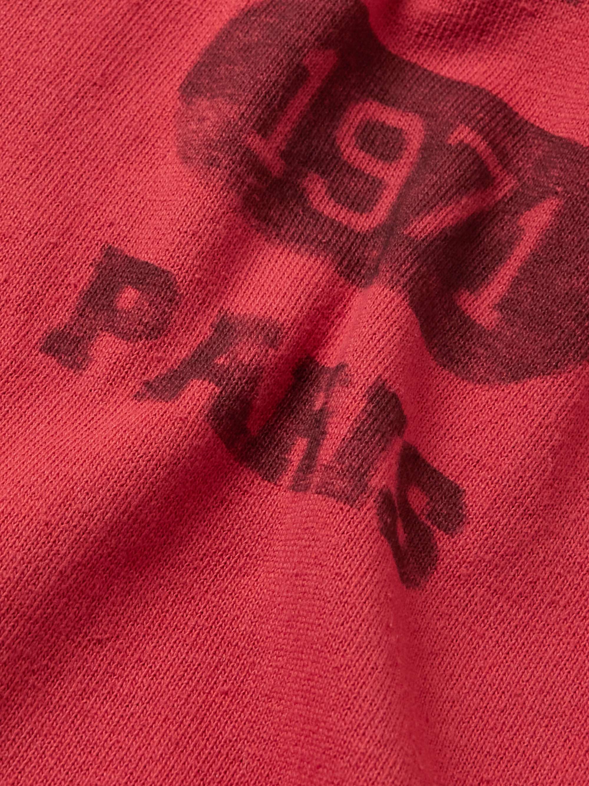 SAINT LAURENT Logo-Print Organic Cotton-Jersey Hoodie