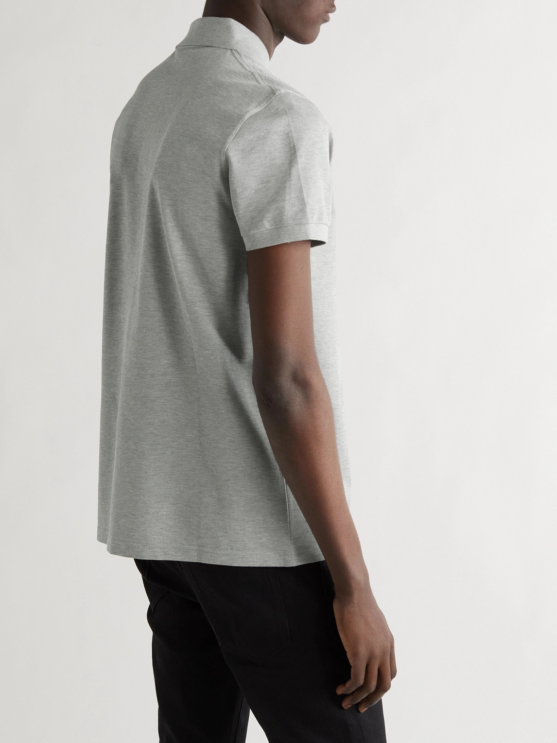 Saint Laurent Piqué-weave Polo Shirt In Multicolor