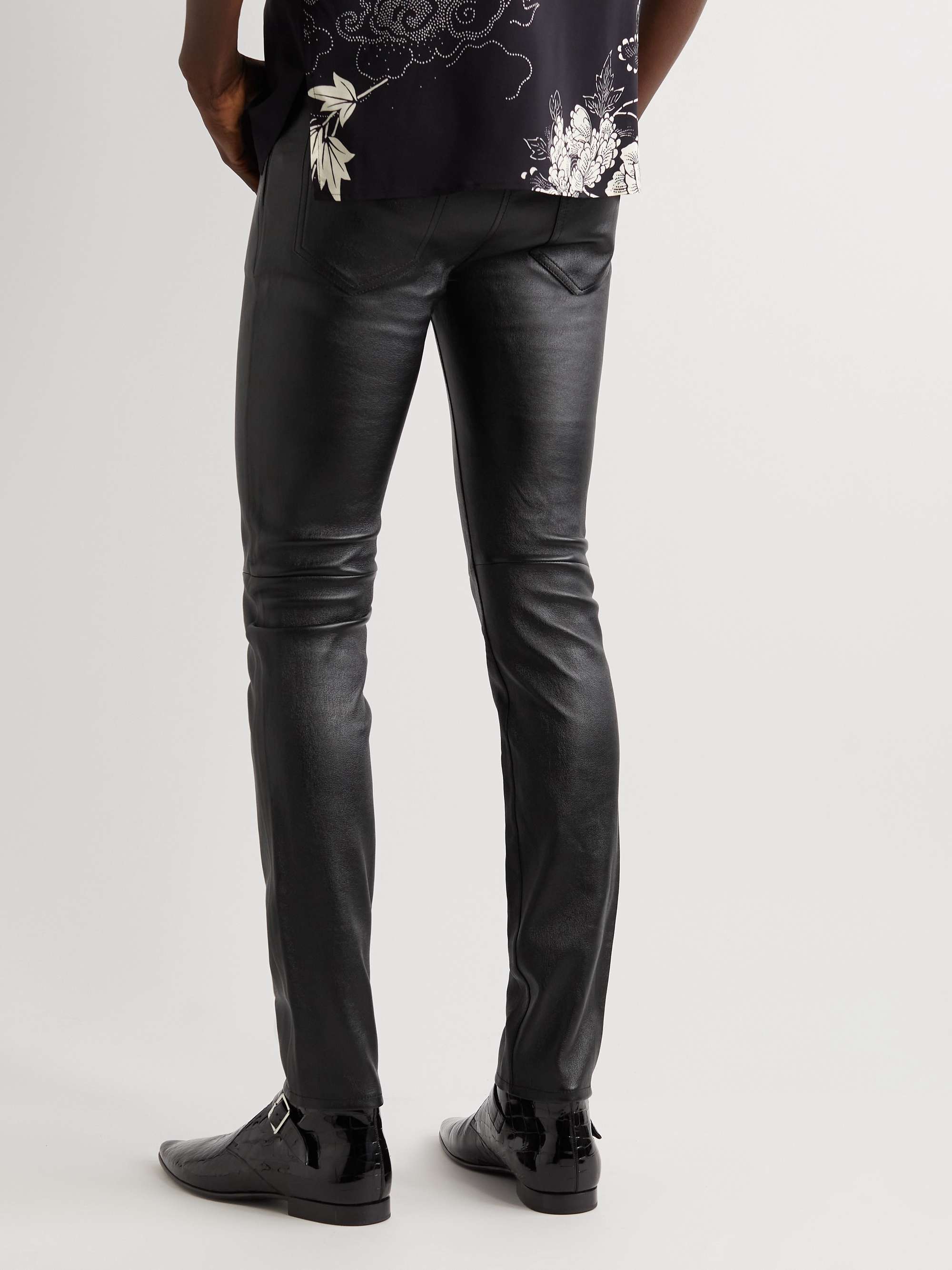 SAINT LAURENT Skinny-Fit Leather Trousers