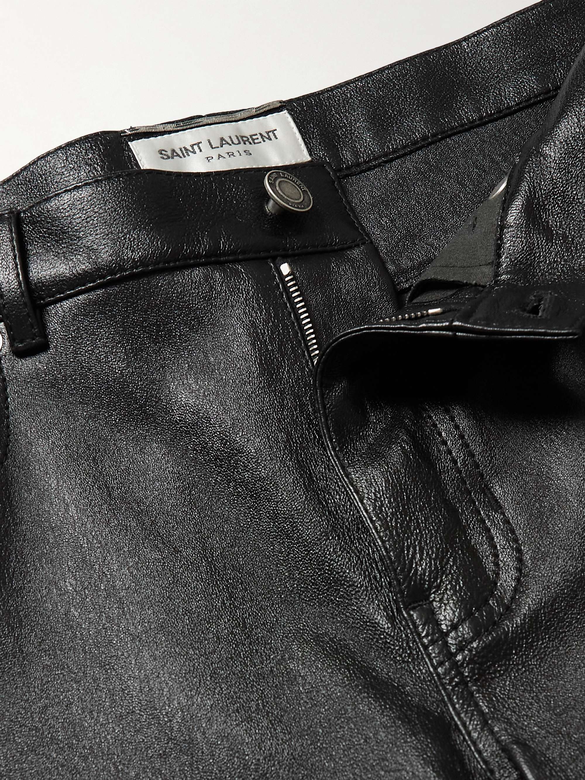 SAINT LAURENT Skinny-Fit Leather Trousers