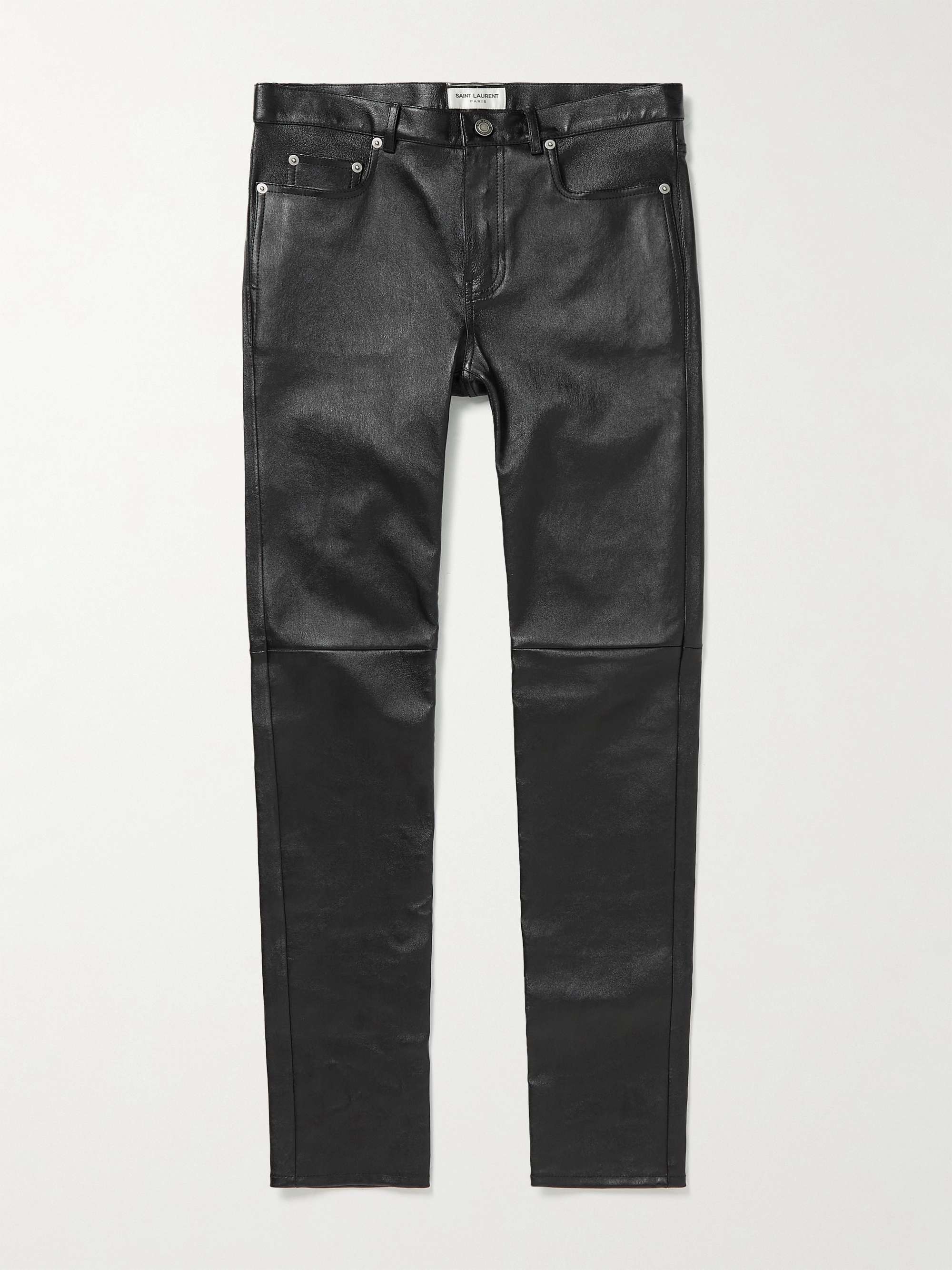 Skinny-Fit Leather Trousers